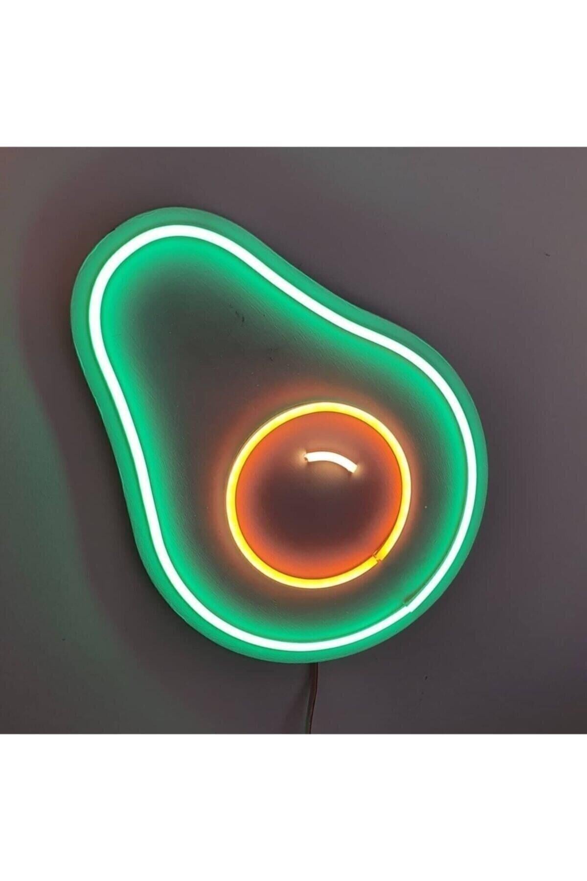 Avokado Figürlü Neon Tabela – Healthy Café & Smoothie Bar LED Dekor