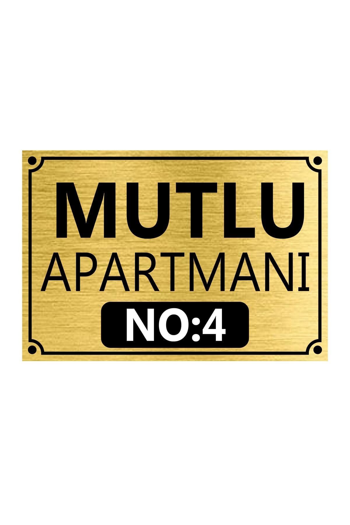 Gold Pleksi Apartman Levhası | Kişiye Özel Kapı Numarası | Global Tabela