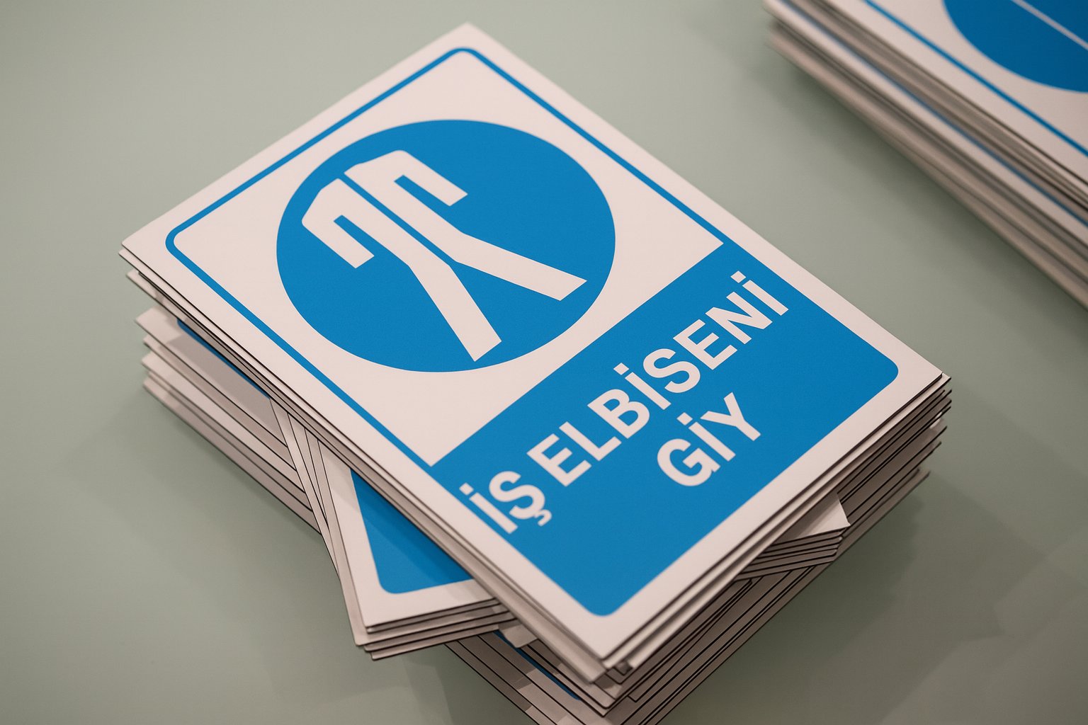 İş Elbiseni Giy Tabelası – İş Güvenliği Zorunluluk Levhası (Foreks / Kompozit)