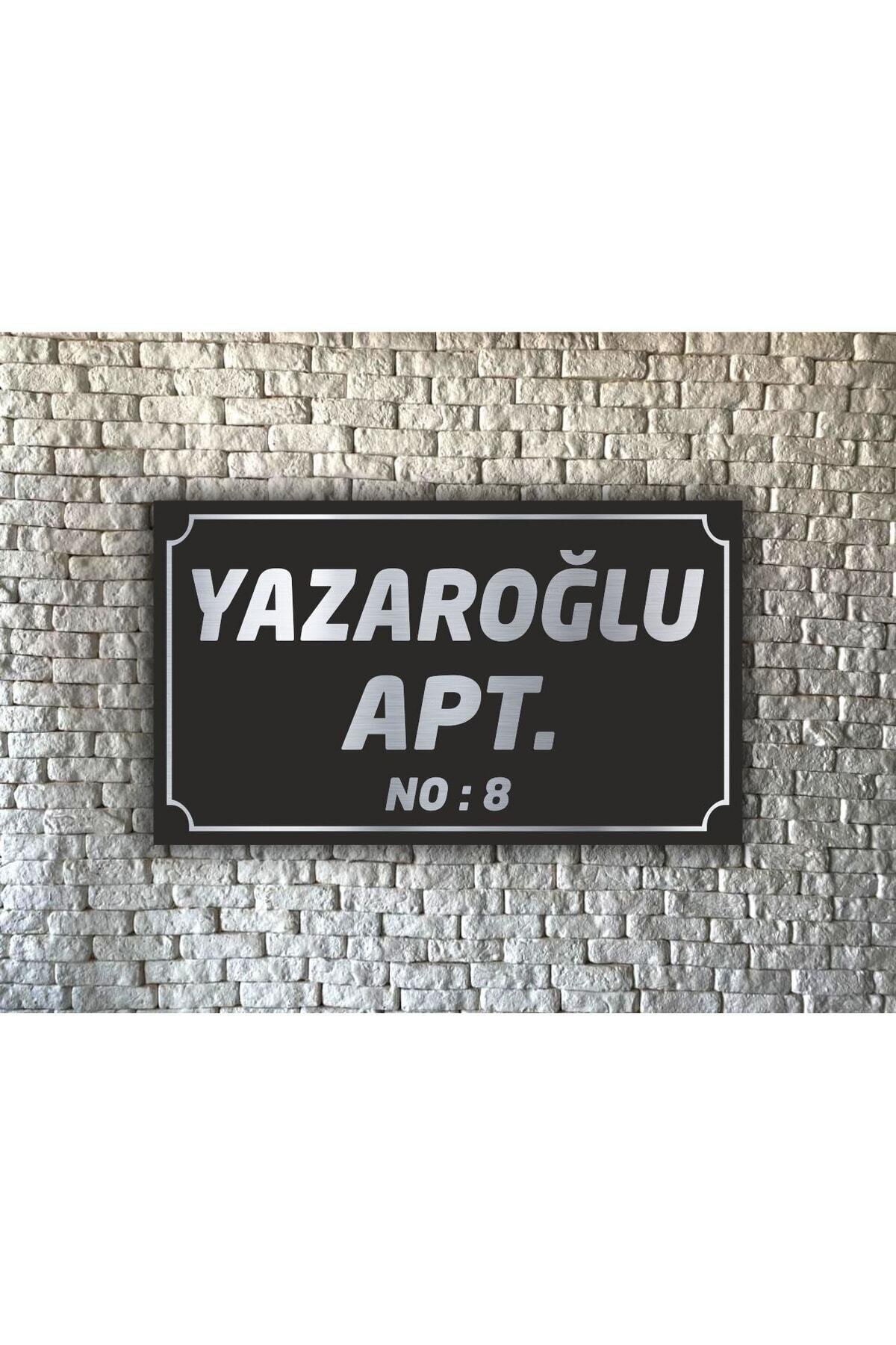 Kişiye Özel Apartman ve Kapı Girişi Tabelası – Altın Siyah Pleksi Levha
