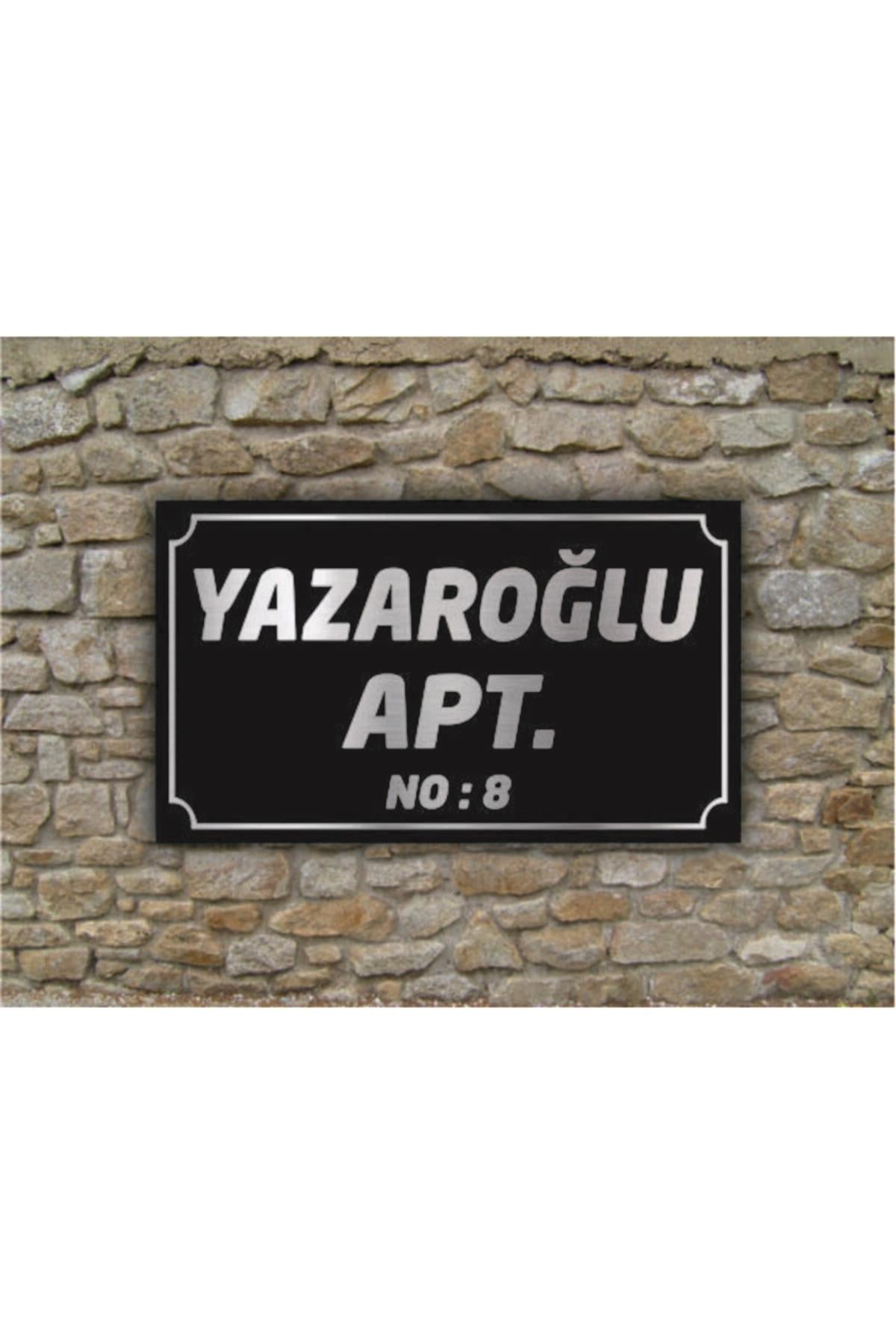 Kişiye Özel Apartman ve Kapı Girişi Tabelası – Altın Siyah Pleksi Levha
