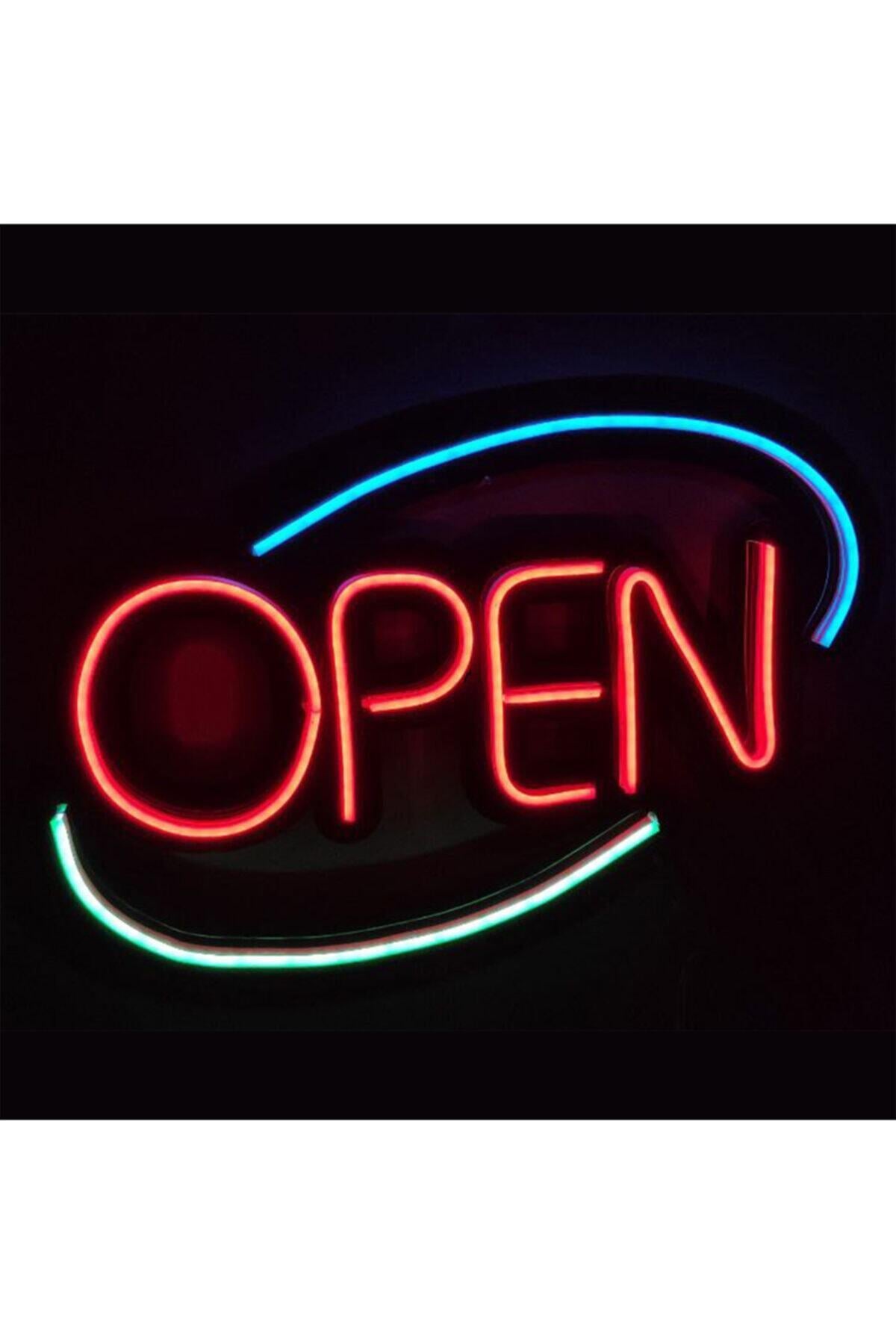 OPEN Yazılı Neon LED Tabela | İşletme Açık Tabelası | Global Tabela