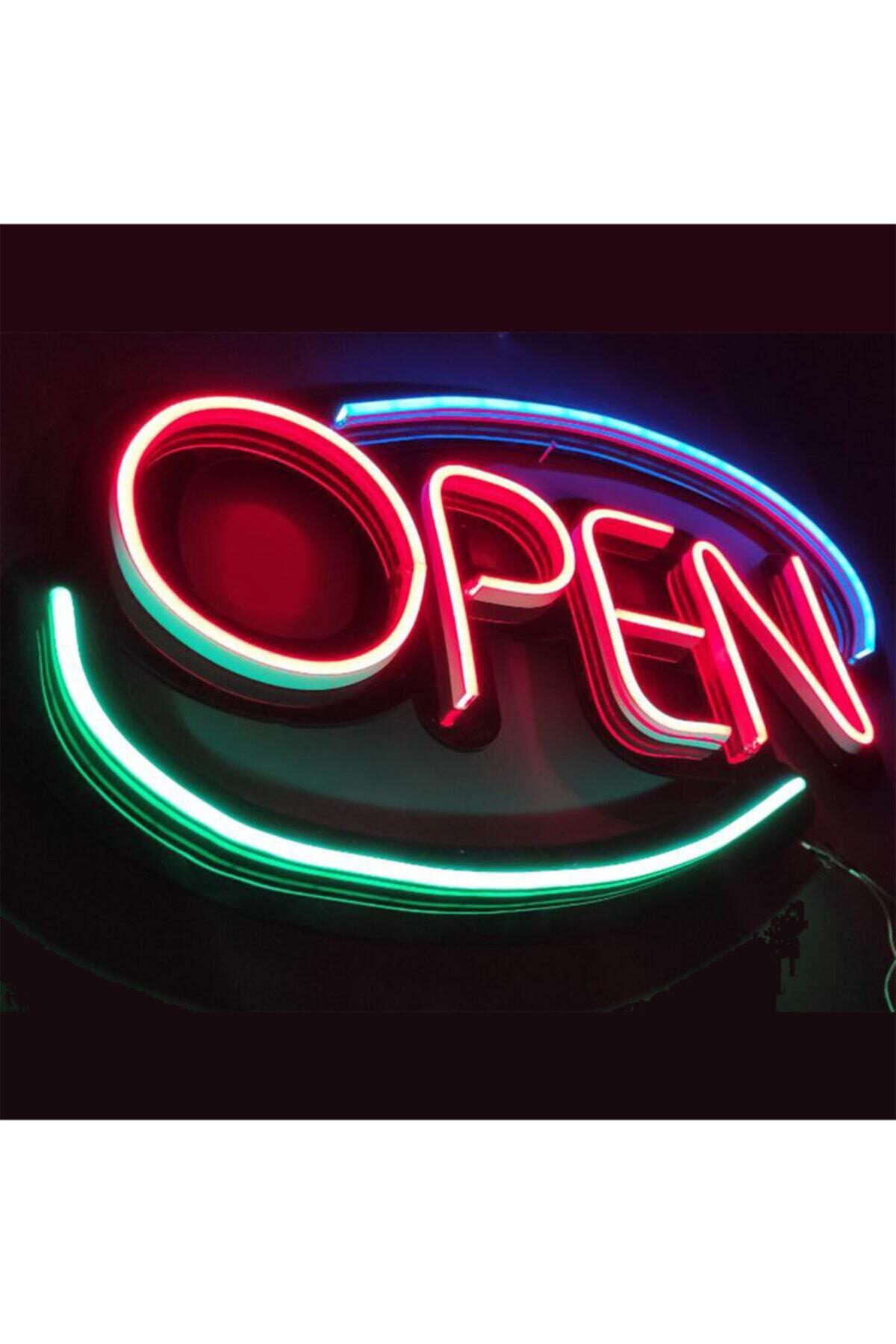 OPEN Yazılı Neon LED Tabela | İşletme Açık Tabelası | Global Tabela