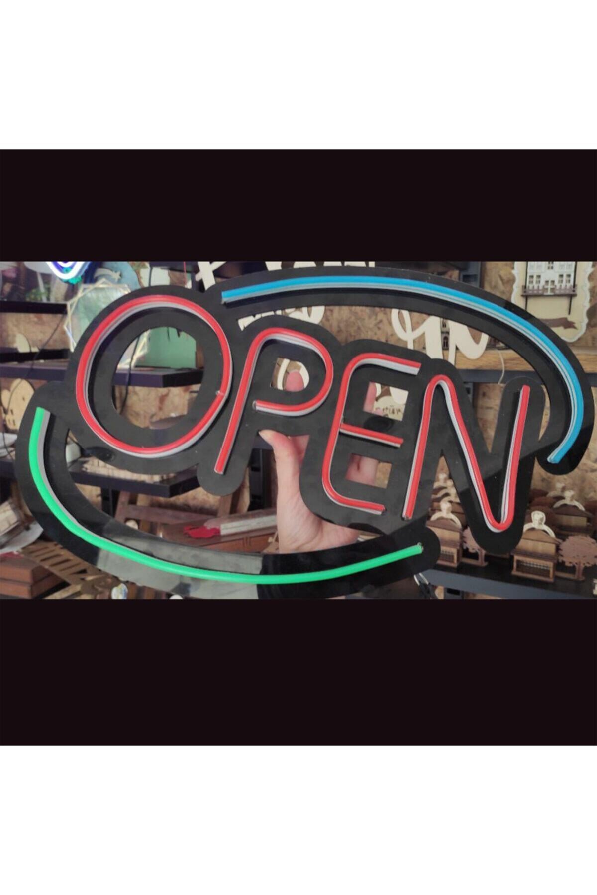 OPEN Yazılı Neon LED Tabela | İşletme Açık Tabelası | Global Tabela