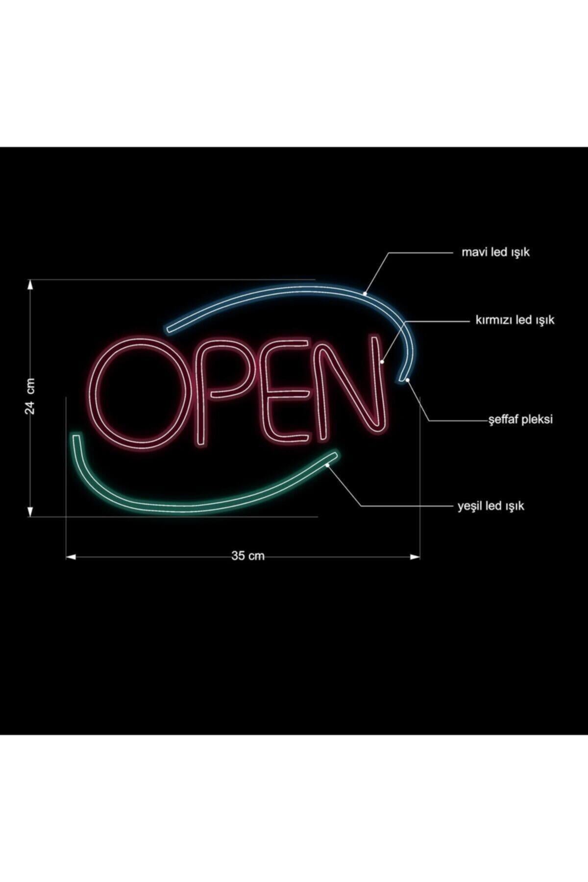 OPEN Yazılı Neon LED Tabela | İşletme Açık Tabelası | Global Tabela