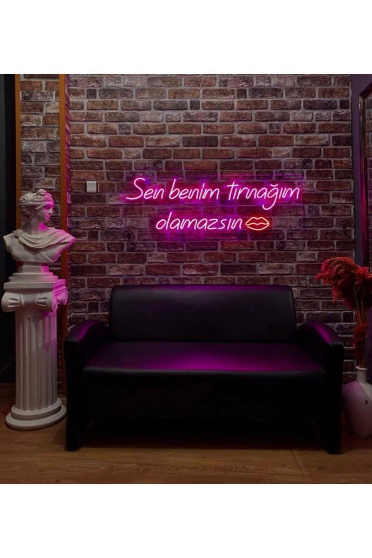 Sen Benim Tırnağım Olamazsın Neon Tabela – Nail Studio & Güzellik Salonu LED Yazı 💋