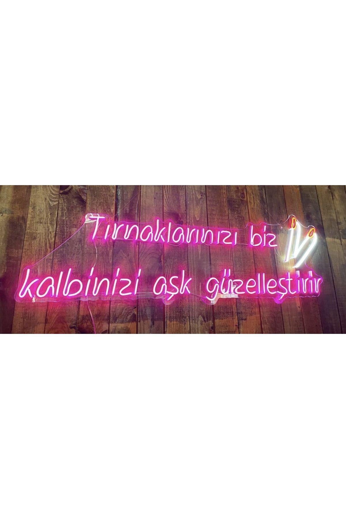 Tırnaklarınızı Biz, Kalbinizi Aşk Güzelleştirir Neon Tabela – Güzellik Salonu Dekoru