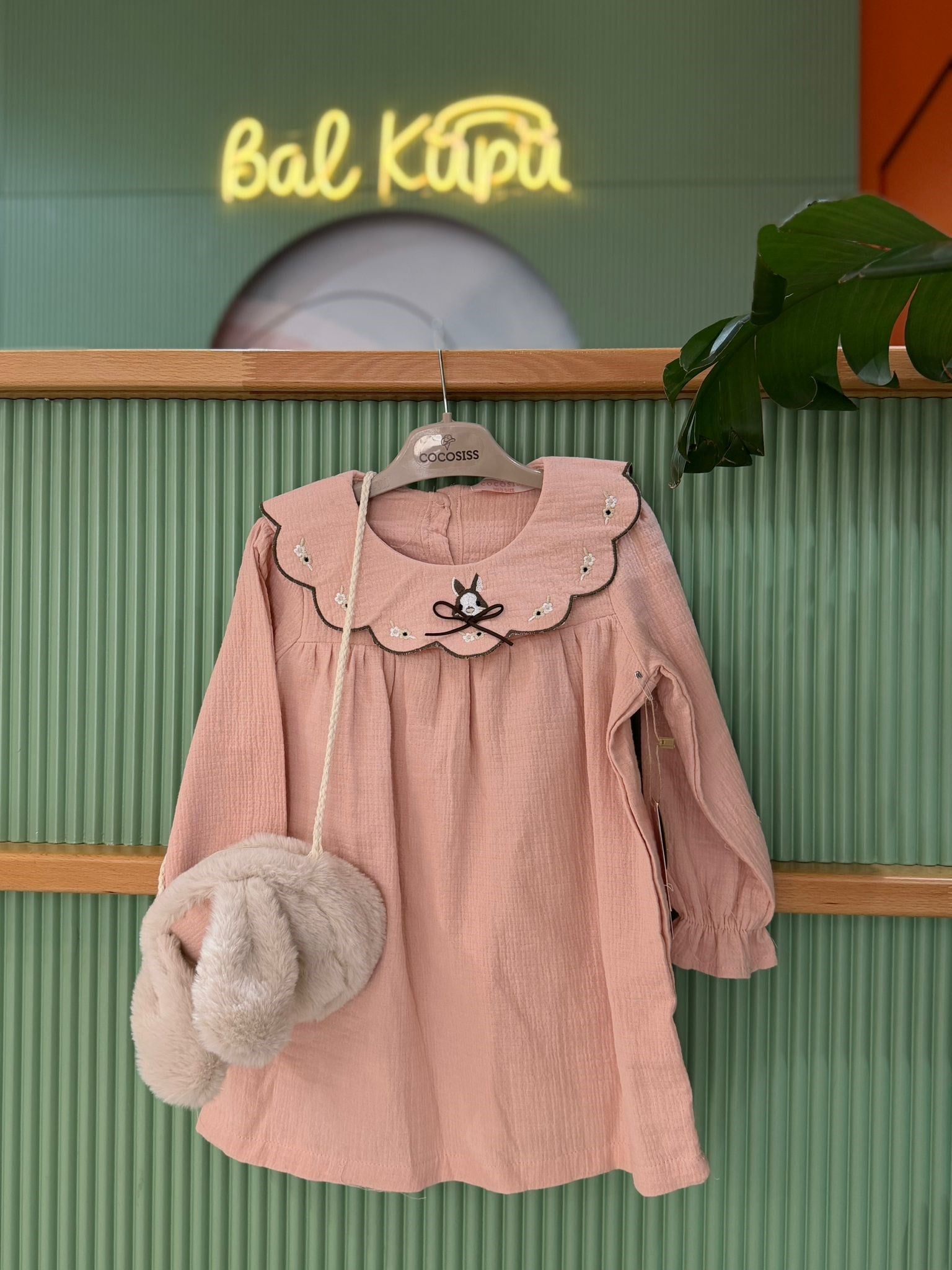 ÇANTALI MÜSLİN ELBİSE