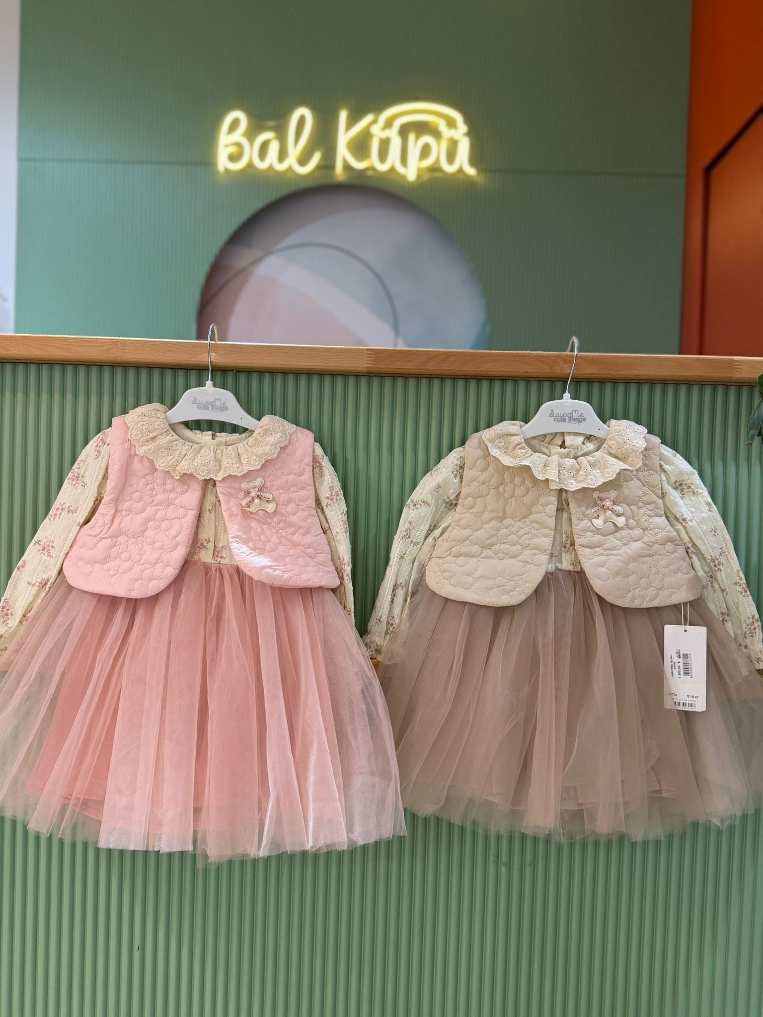 YELEKLİ ELBİSE [PEMBE]