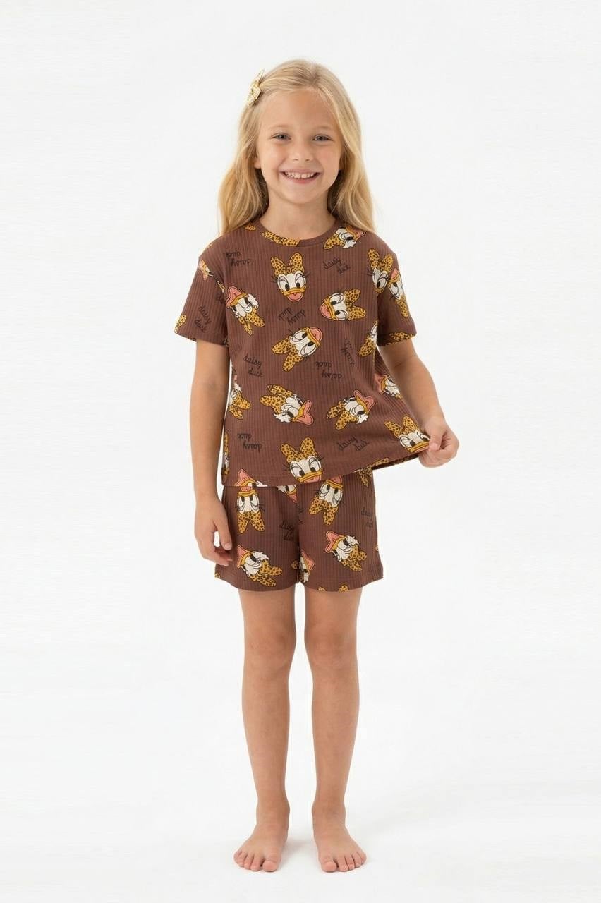 Daisy Desenli Şortlu Pijama Takımı