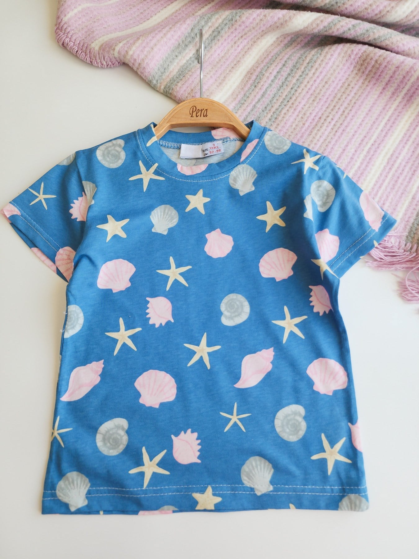 Deniz Kabuğu Desenli Şortlu Pijama Takımı