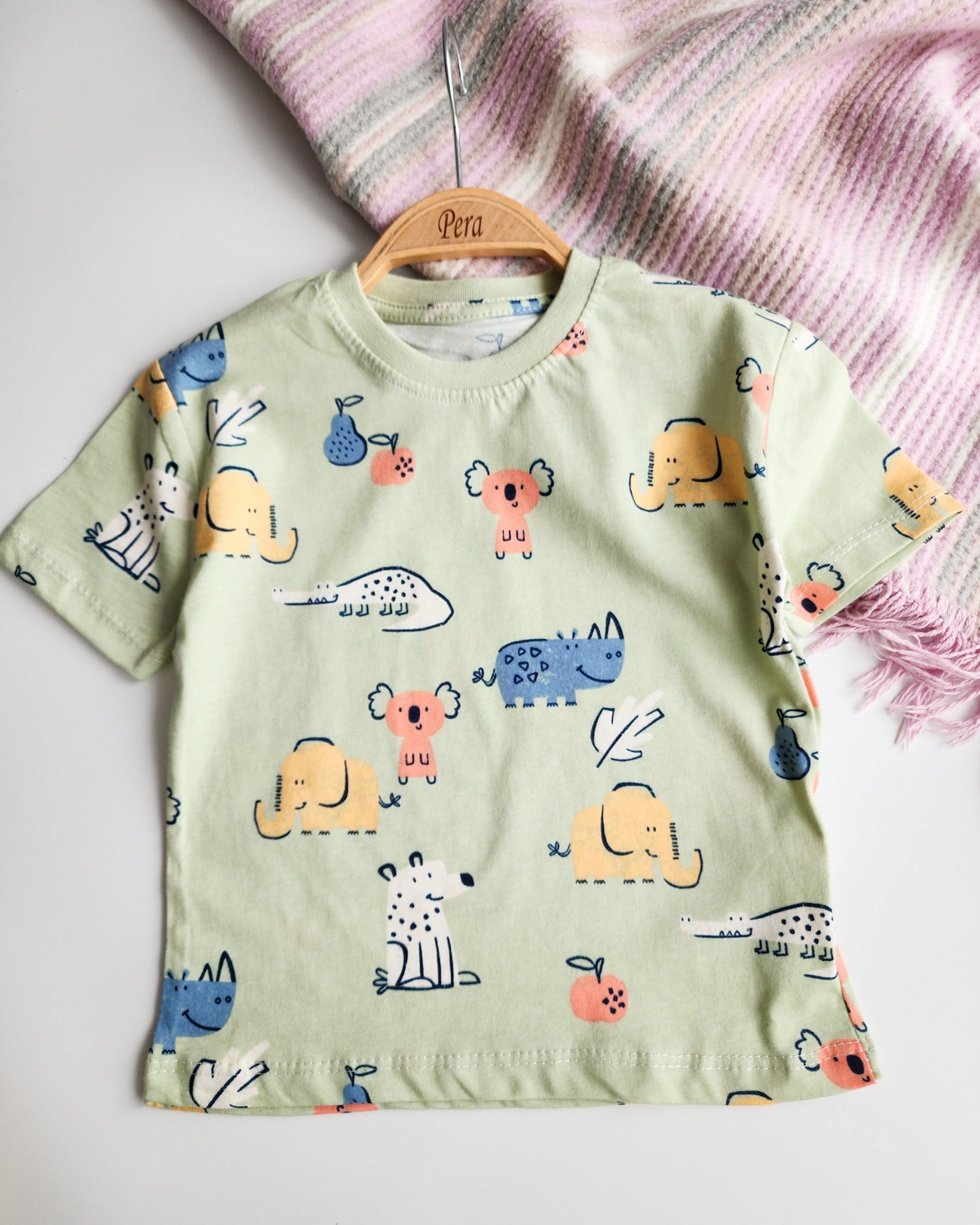 Fil Desenli Yazlık Şortlu Pijama Takımı