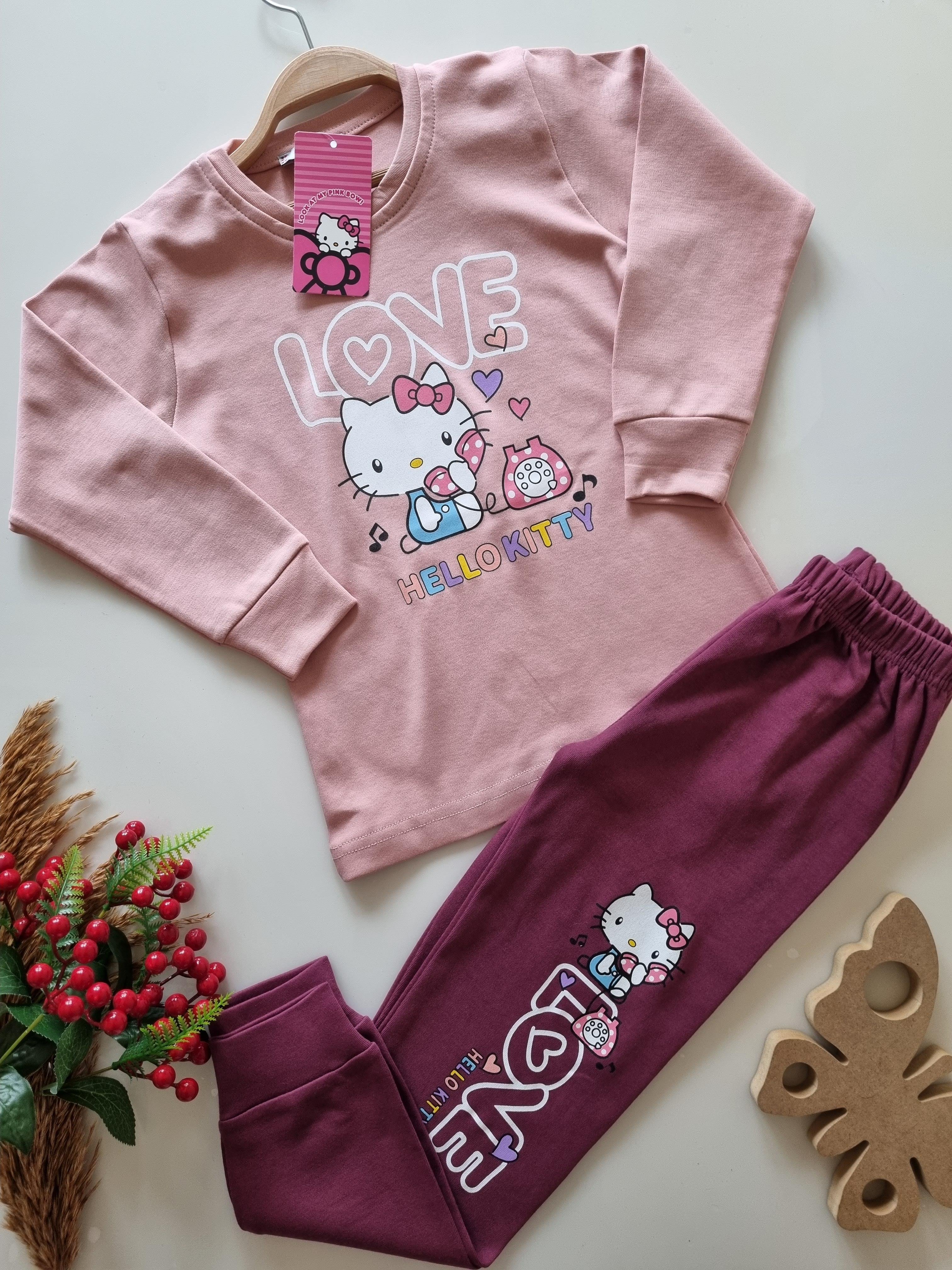 Hello Kitty Polarsız Pijama Takımı