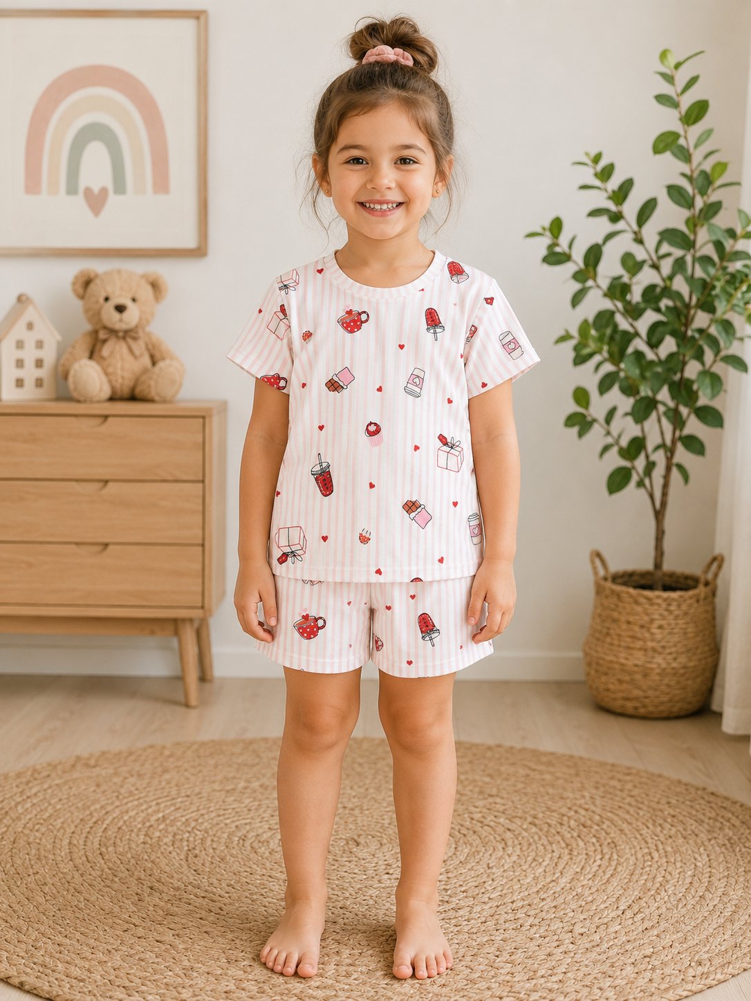 Kahve Molası Şortlu Pijama Takımı