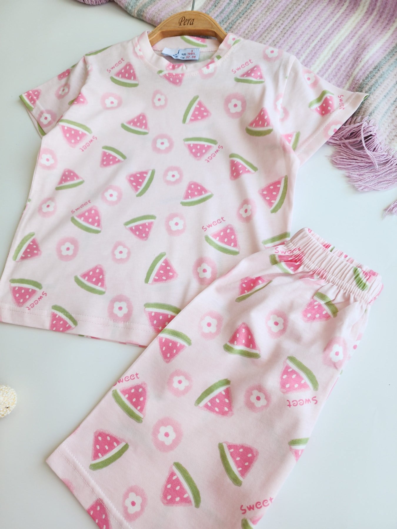 Karpuz  Desenli Şortlu Pijama Takımı