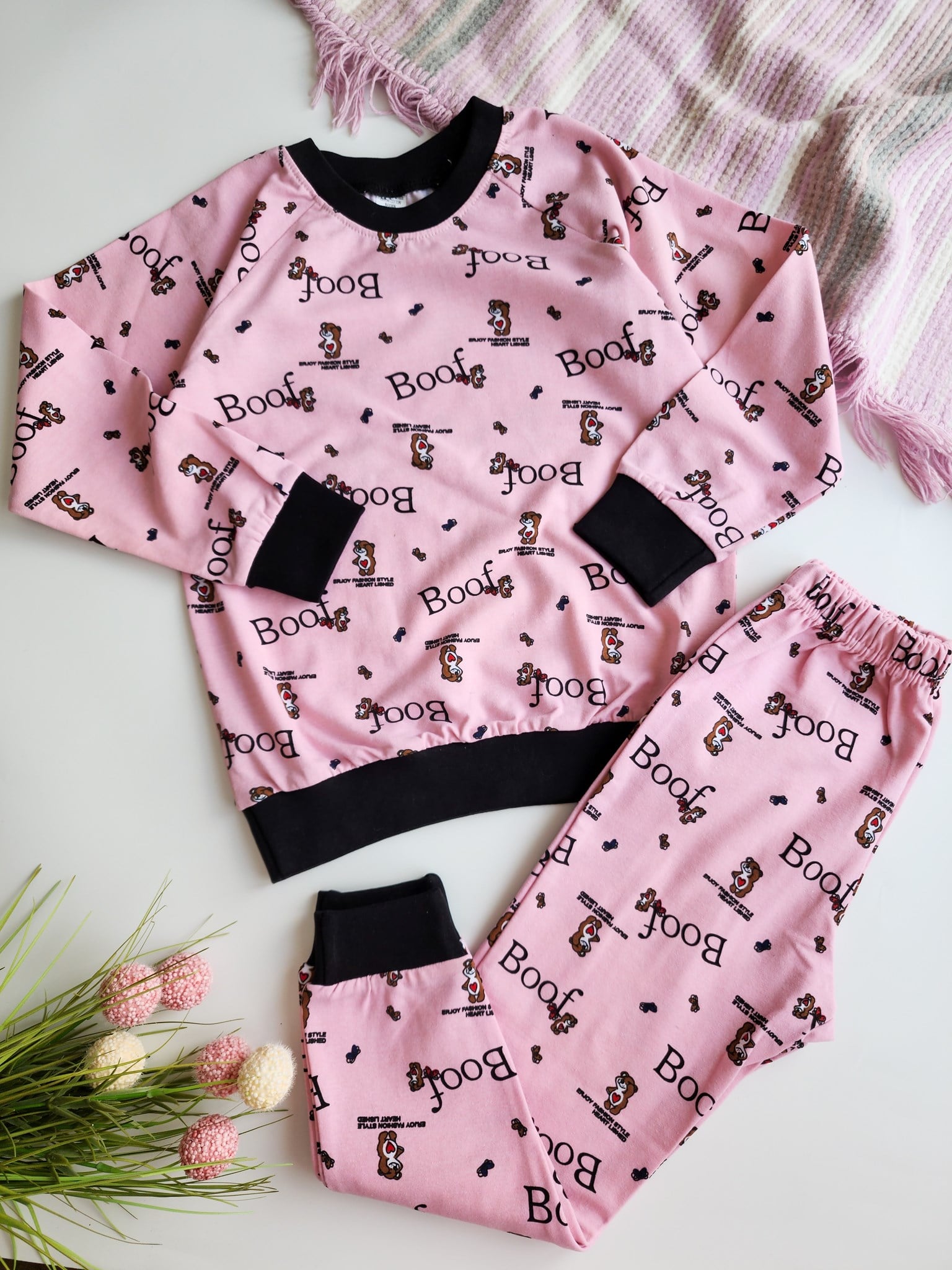 Kışlık İçi Polarlı Pijama Takımı