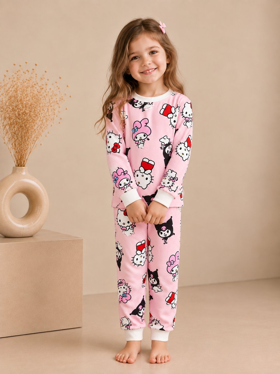 Kız Çocuk Kalın Mevsimlik Pijama Takımı (Tam Kalıp)