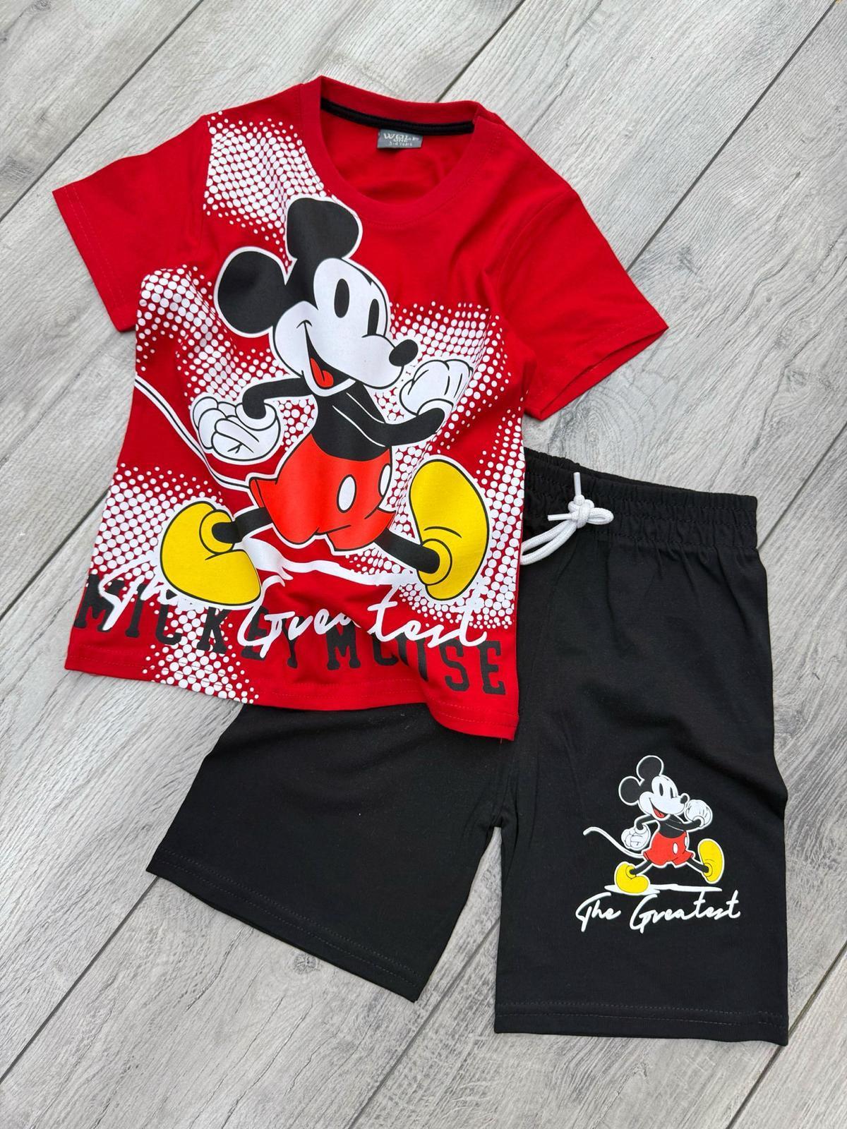 Mickey Baskılı Şortlu Takım