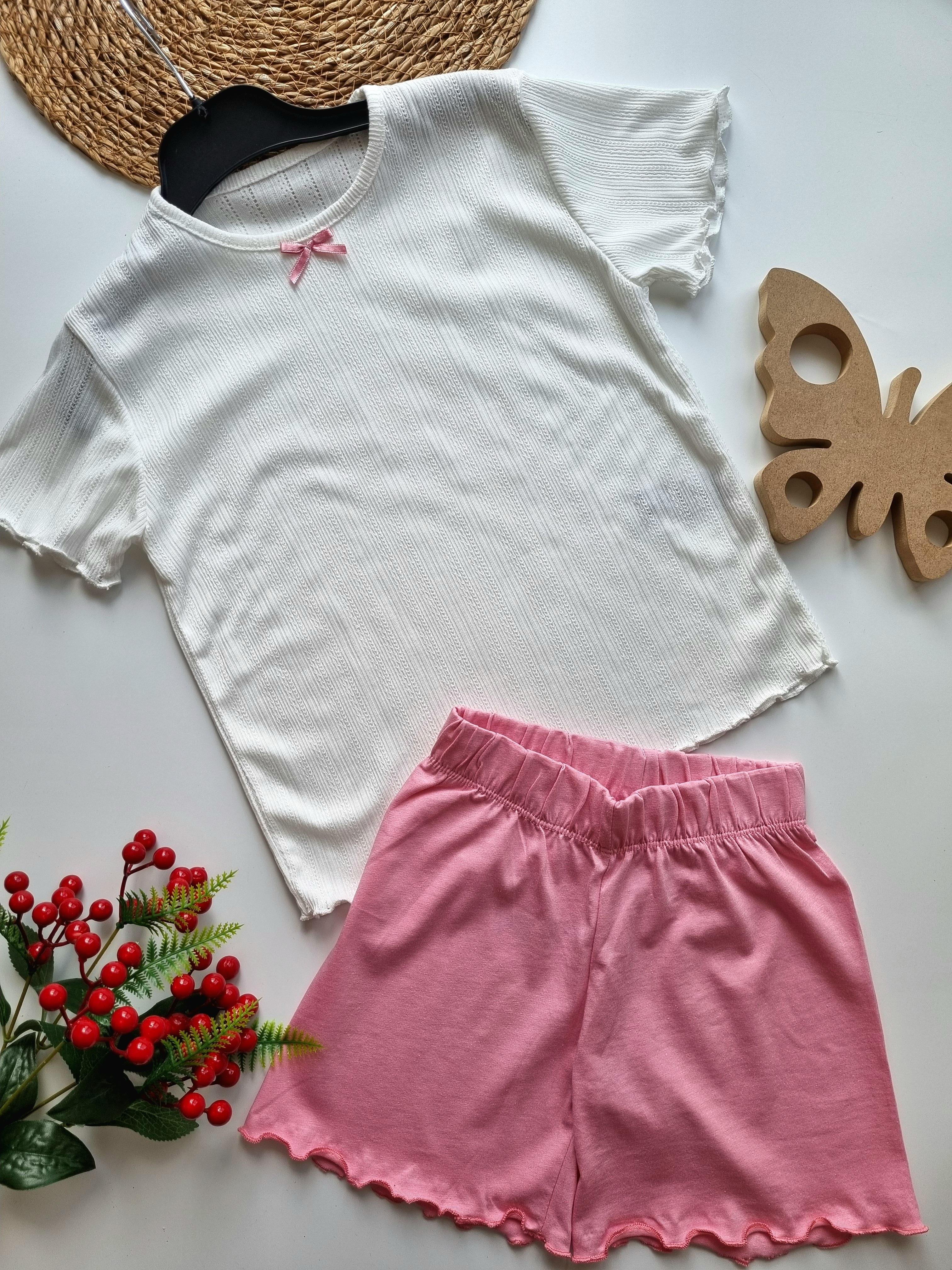Pembe Şortlu Pijama Takımı