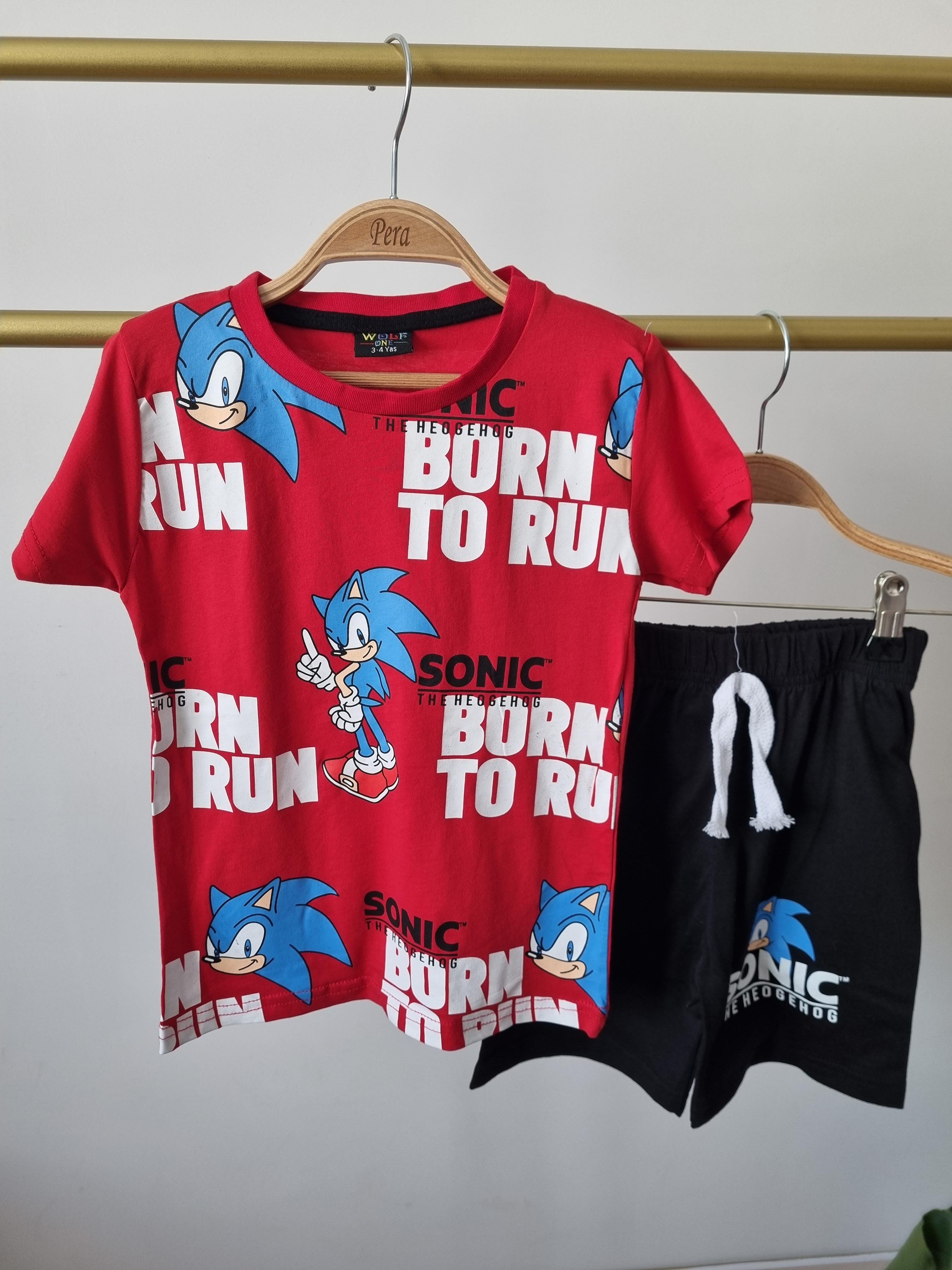 Sonic Baskılı Şortlu Takım