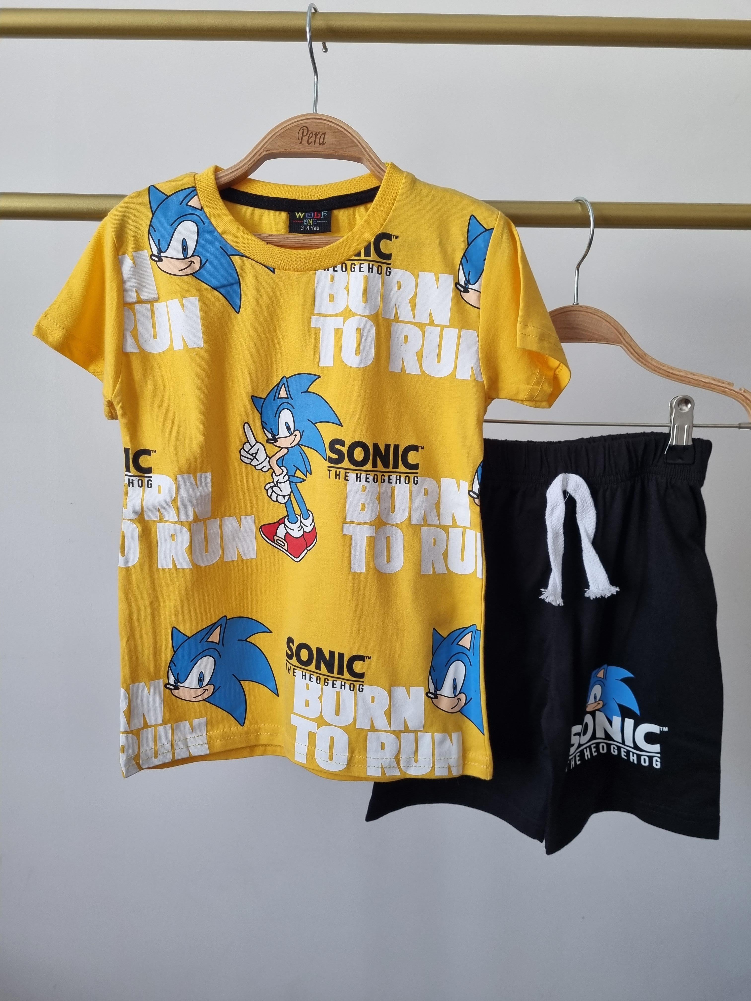 Sonic Baskılı Şortlu Takım