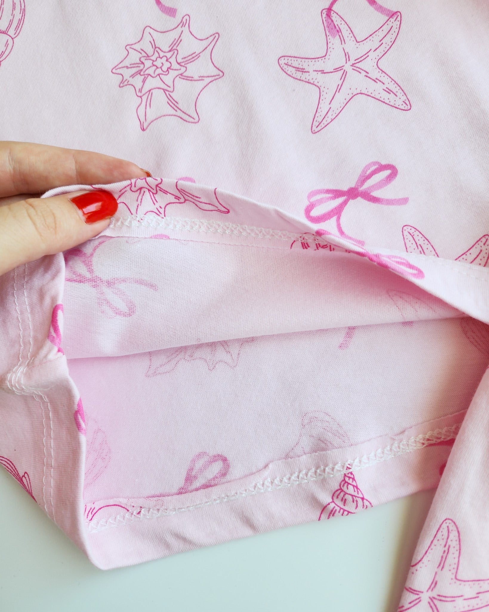 Şortlu Deniz Kabuğu Desenli Pijama Takımı