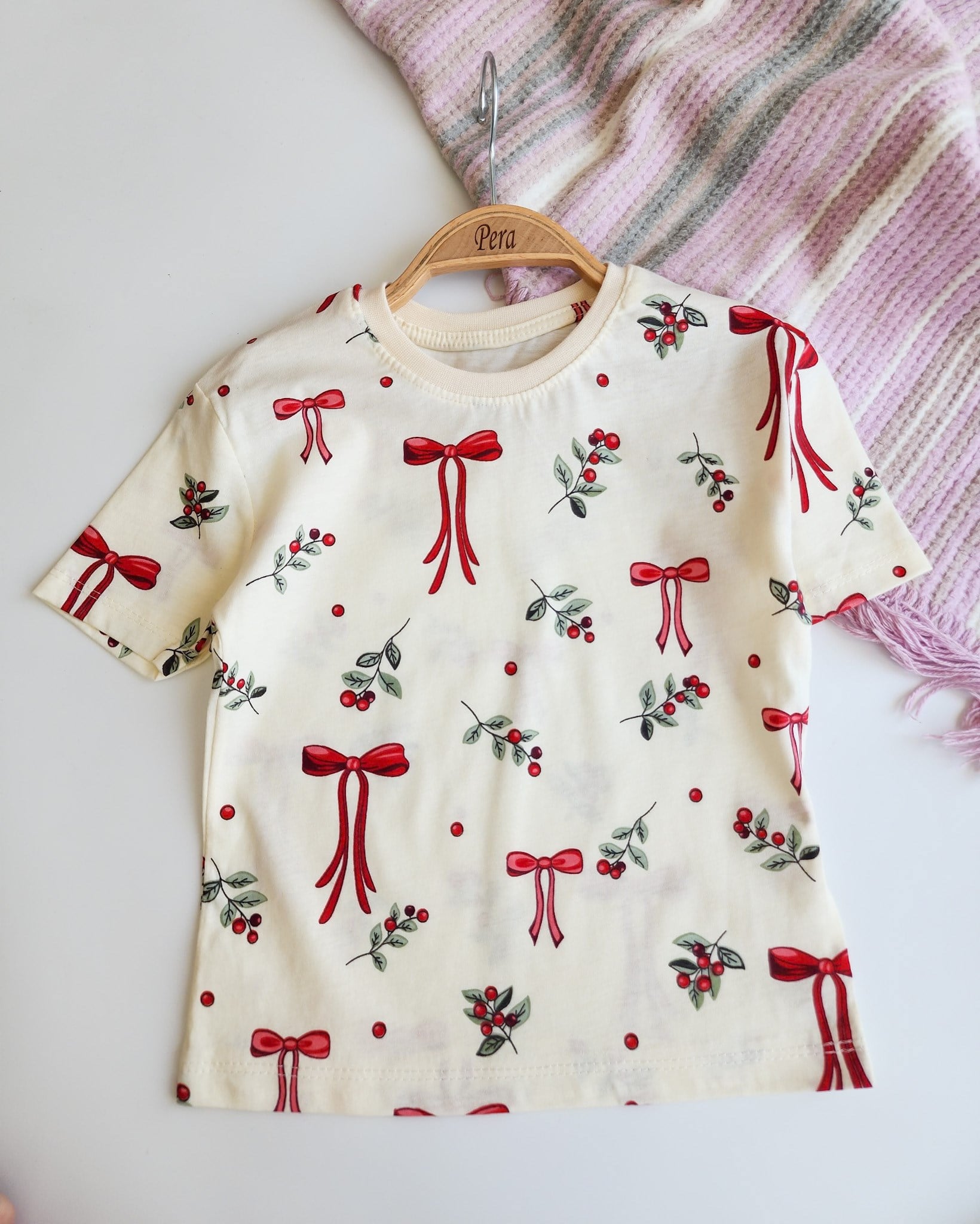 Şortlu Kurdele Desenli Pijama Takımı