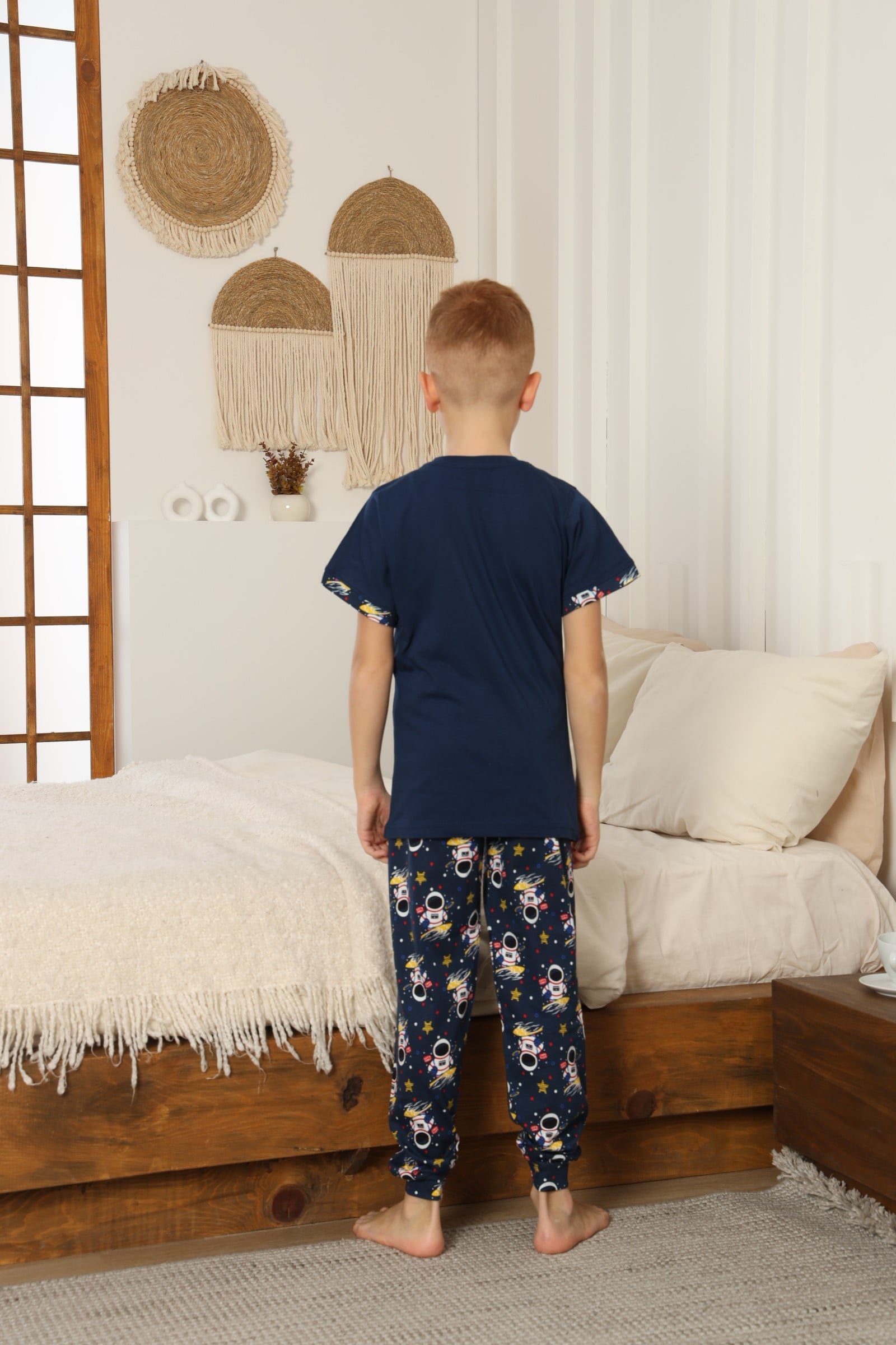 Space Desenli Yazlık Pijama Takımı