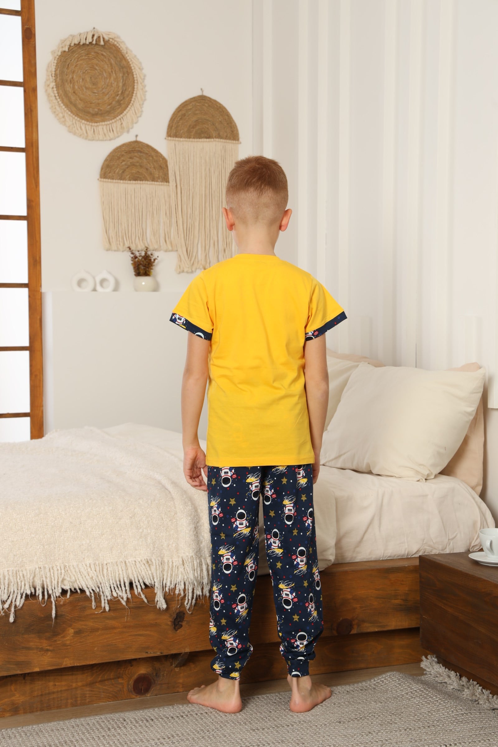Space Desenli Yazlık Pijama Takımı