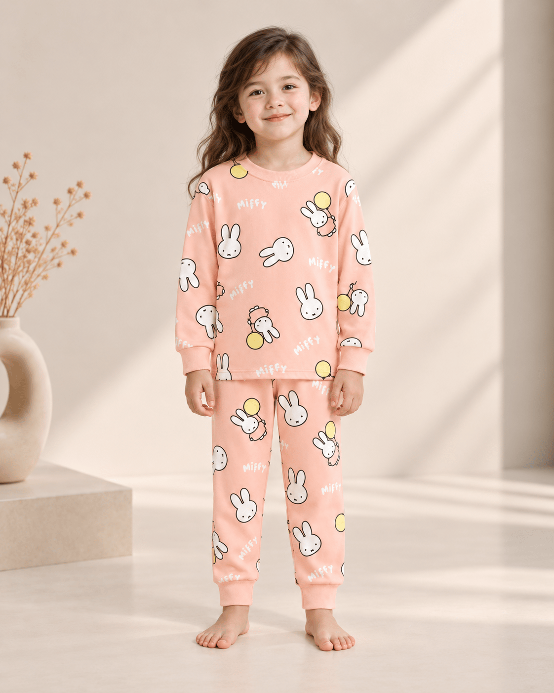 Tavşan Desenli Kalın Mevsimlik Pijama Takımı (Tam Kalıp)