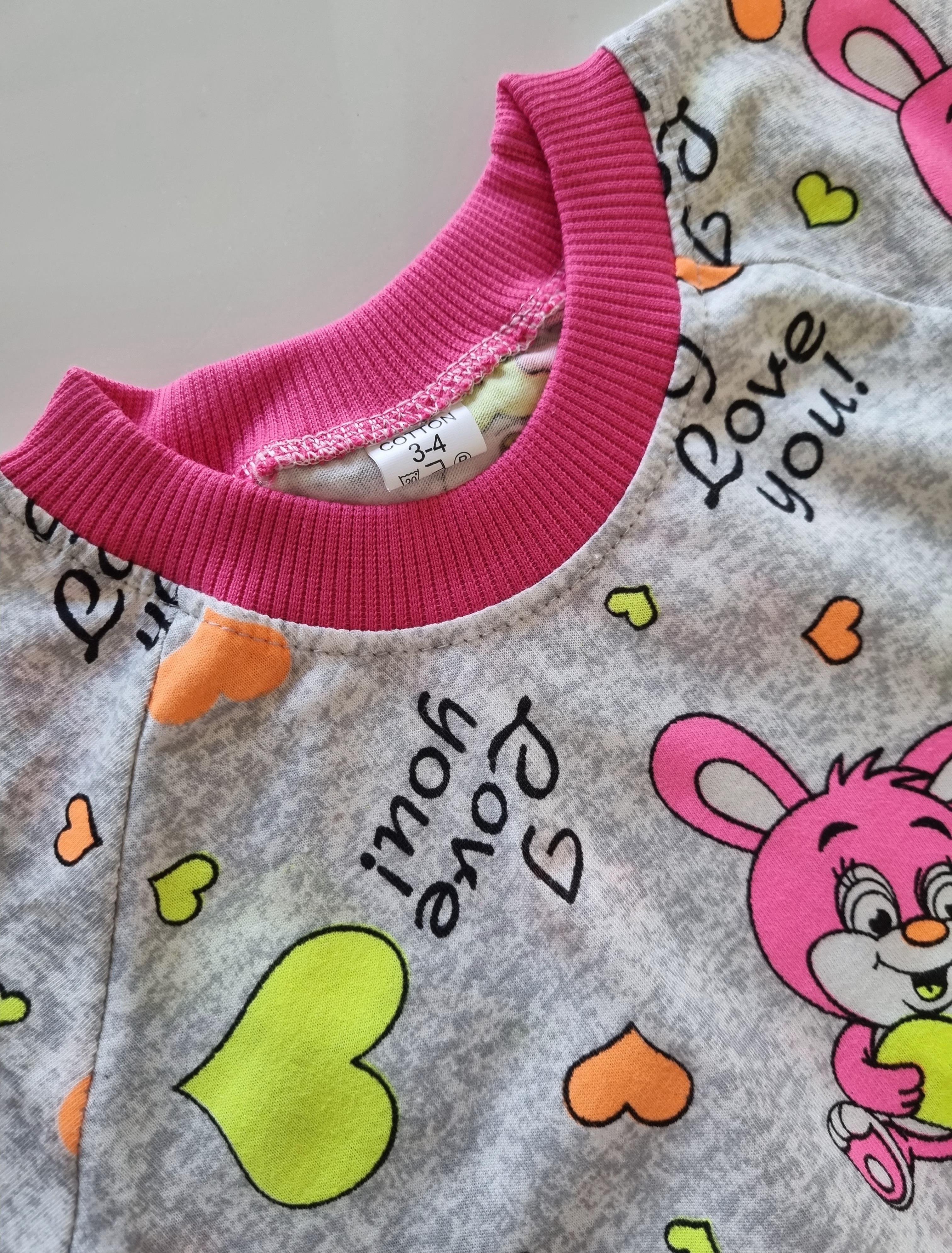 Tavşan Desenli Mevsimlik Pijama Takımı