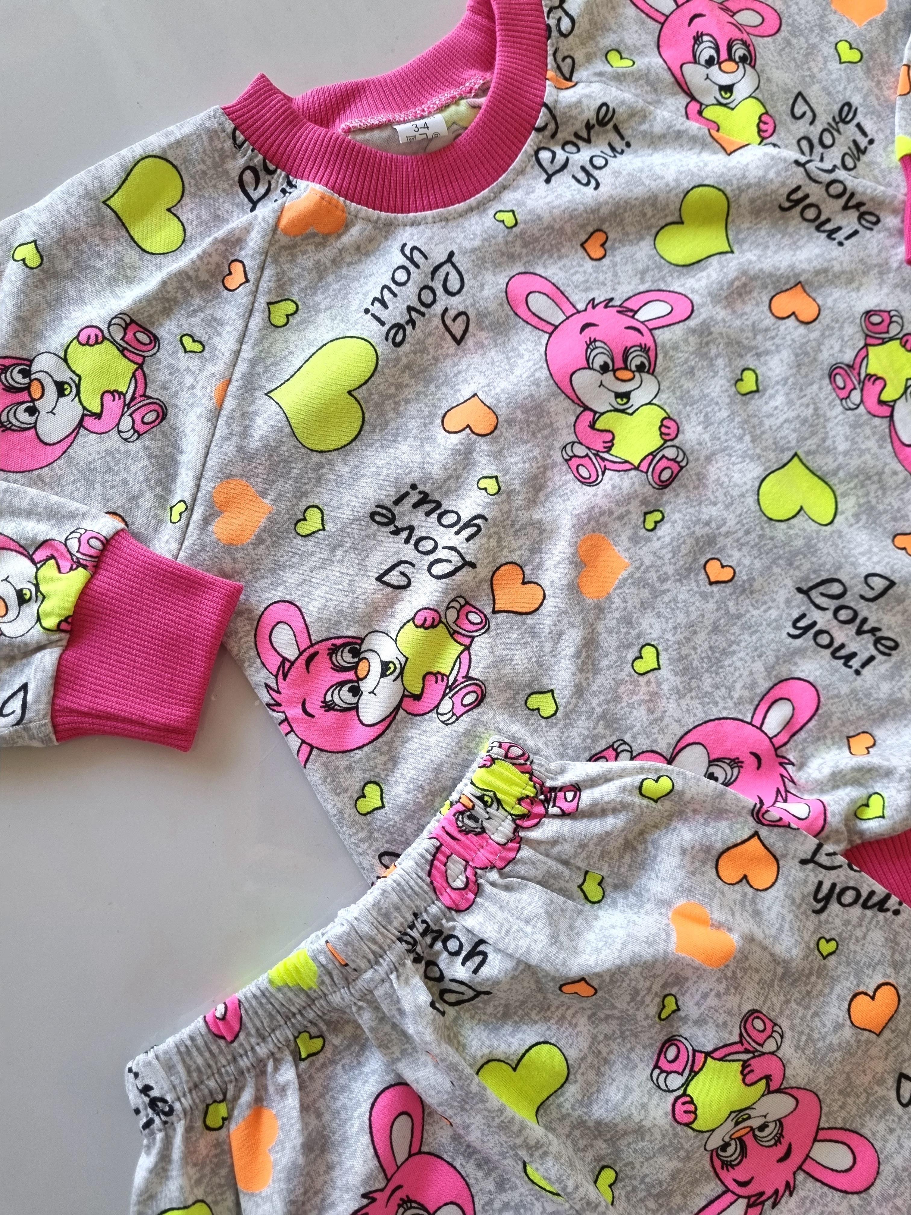 Tavşan Desenli Mevsimlik Pijama Takımı
