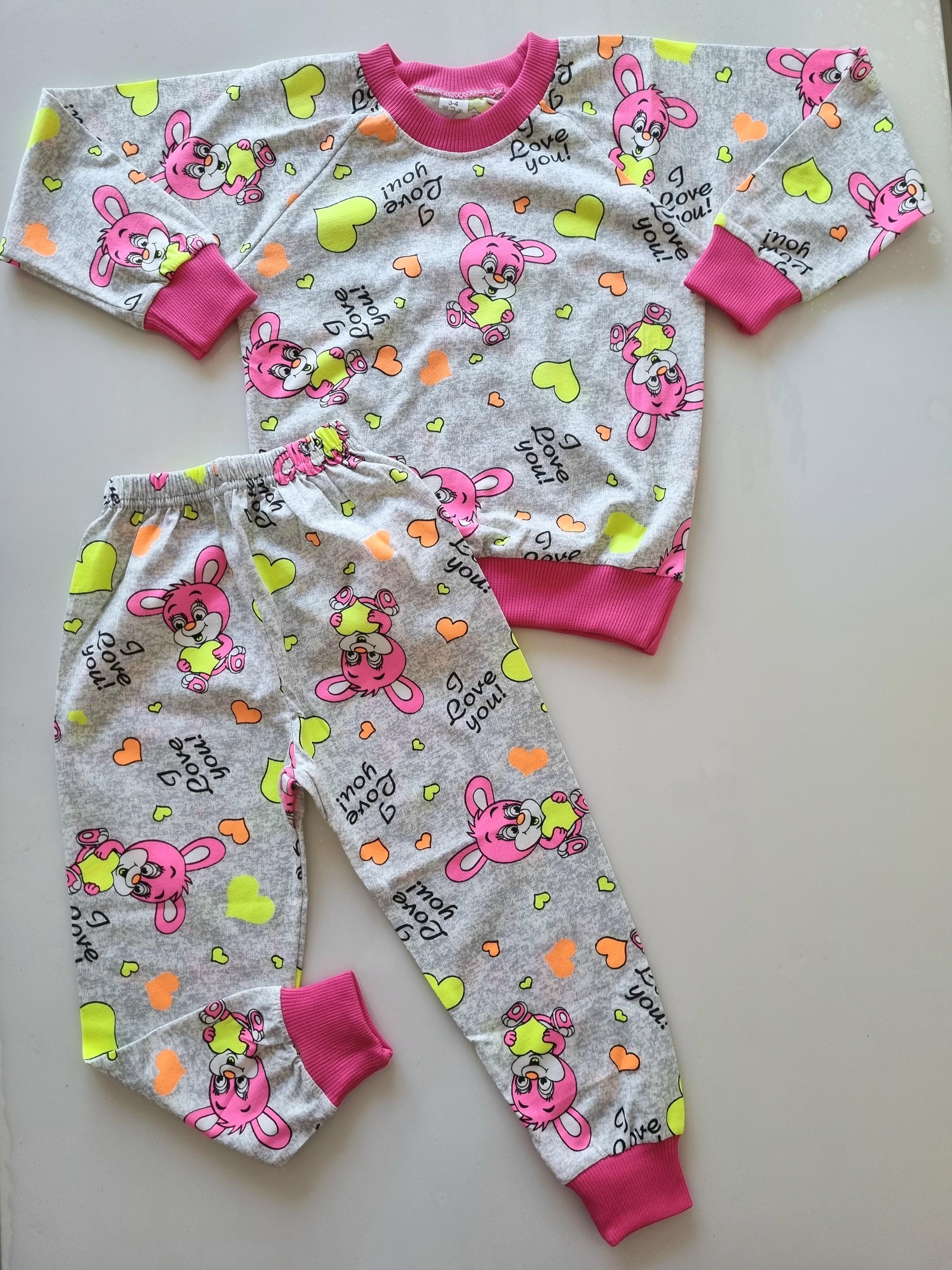 Tavşan Desenli Mevsimlik Pijama Takımı