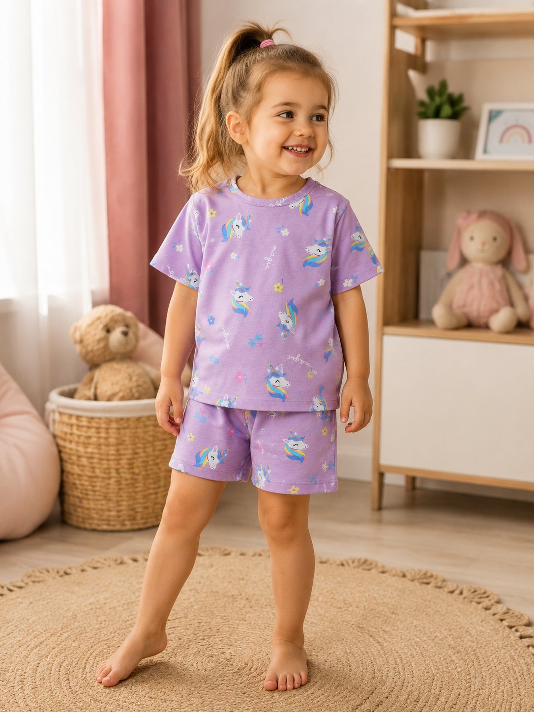 Unicorn Şortlu Pijama Takımı