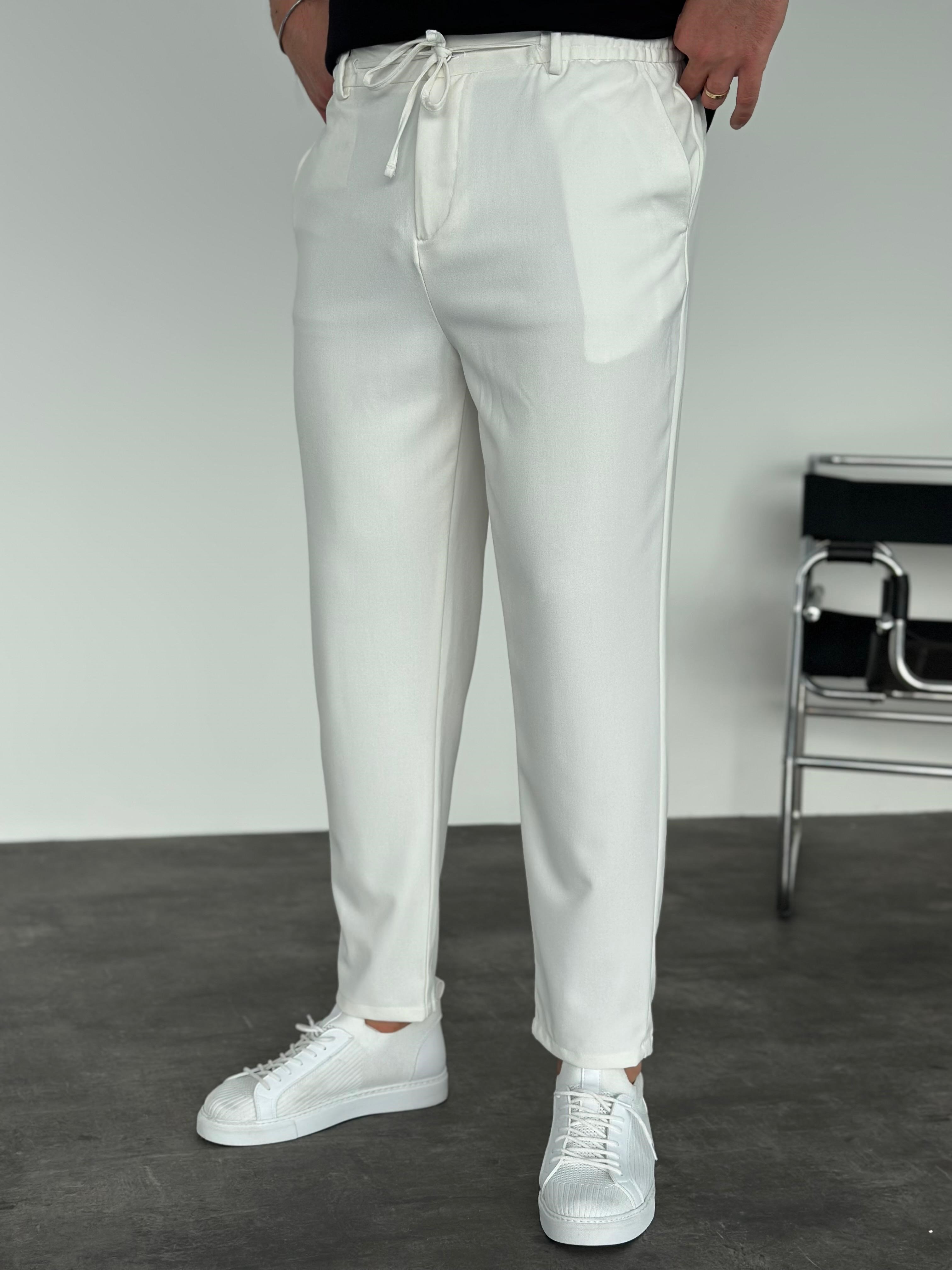 Boyfriend Jogger Pantolon Beyaz