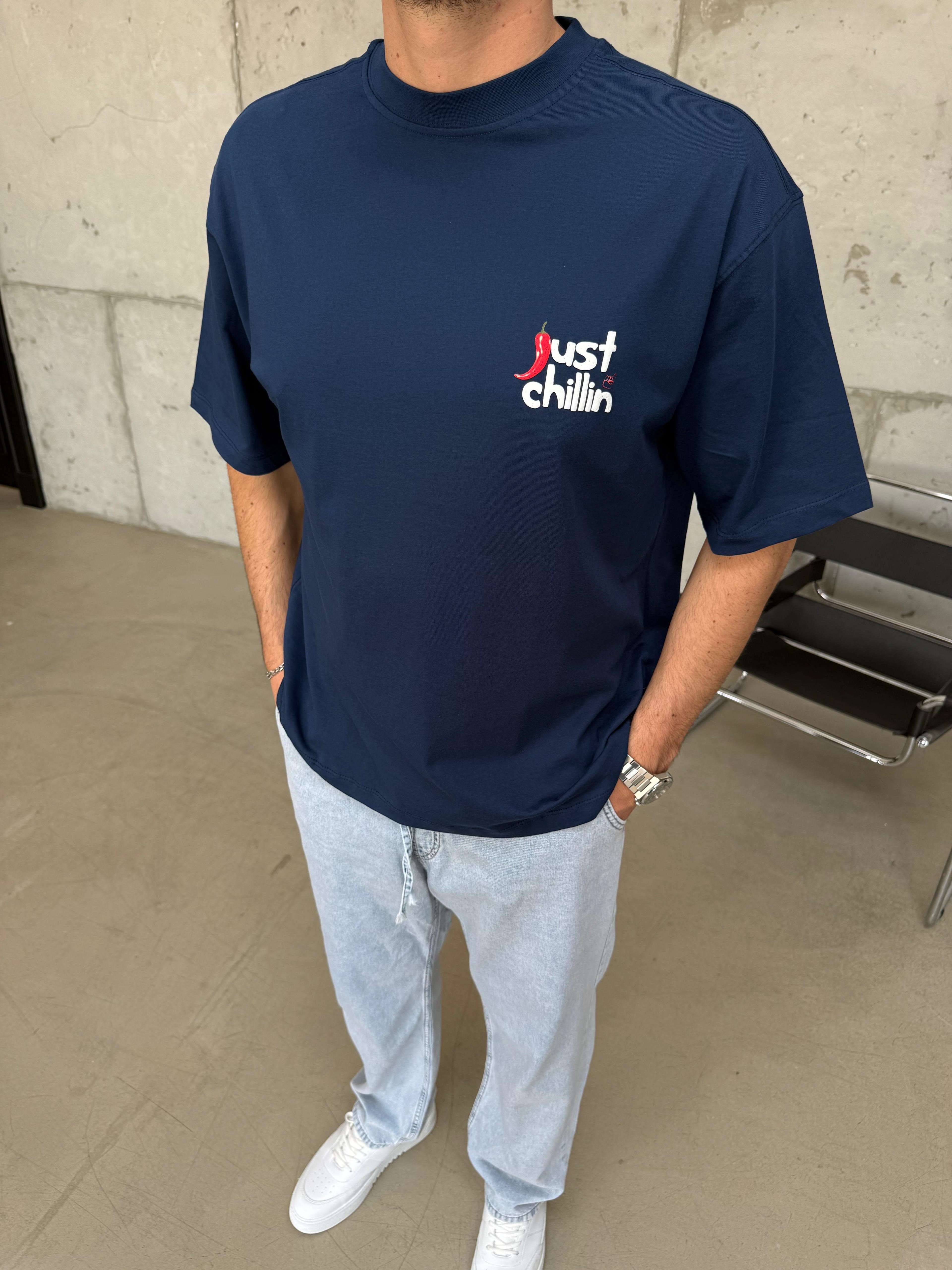 Just Chillin Oversize T-Shirt İndigo