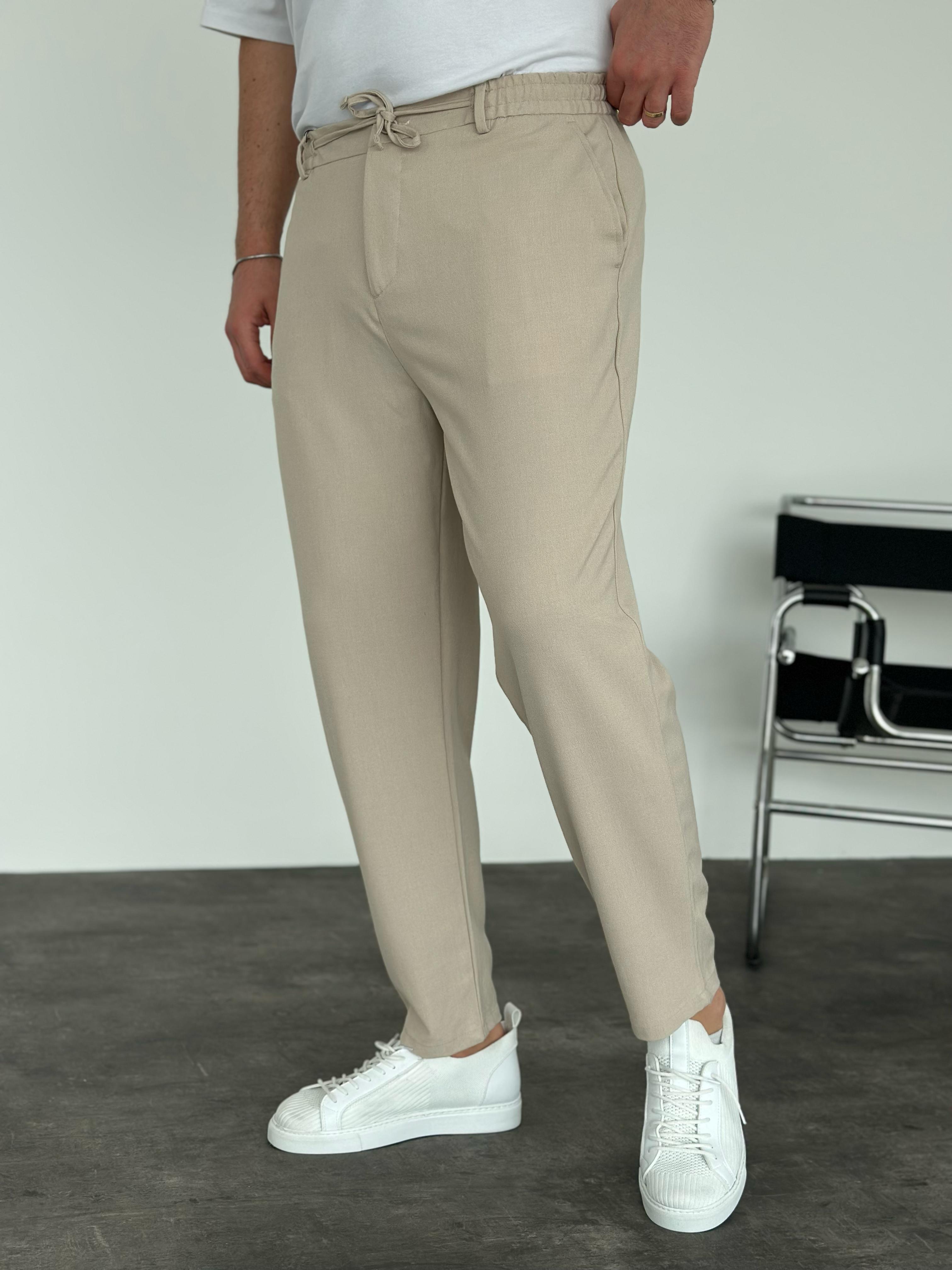 Krem Boyfriend Jogger Pantolon Krem