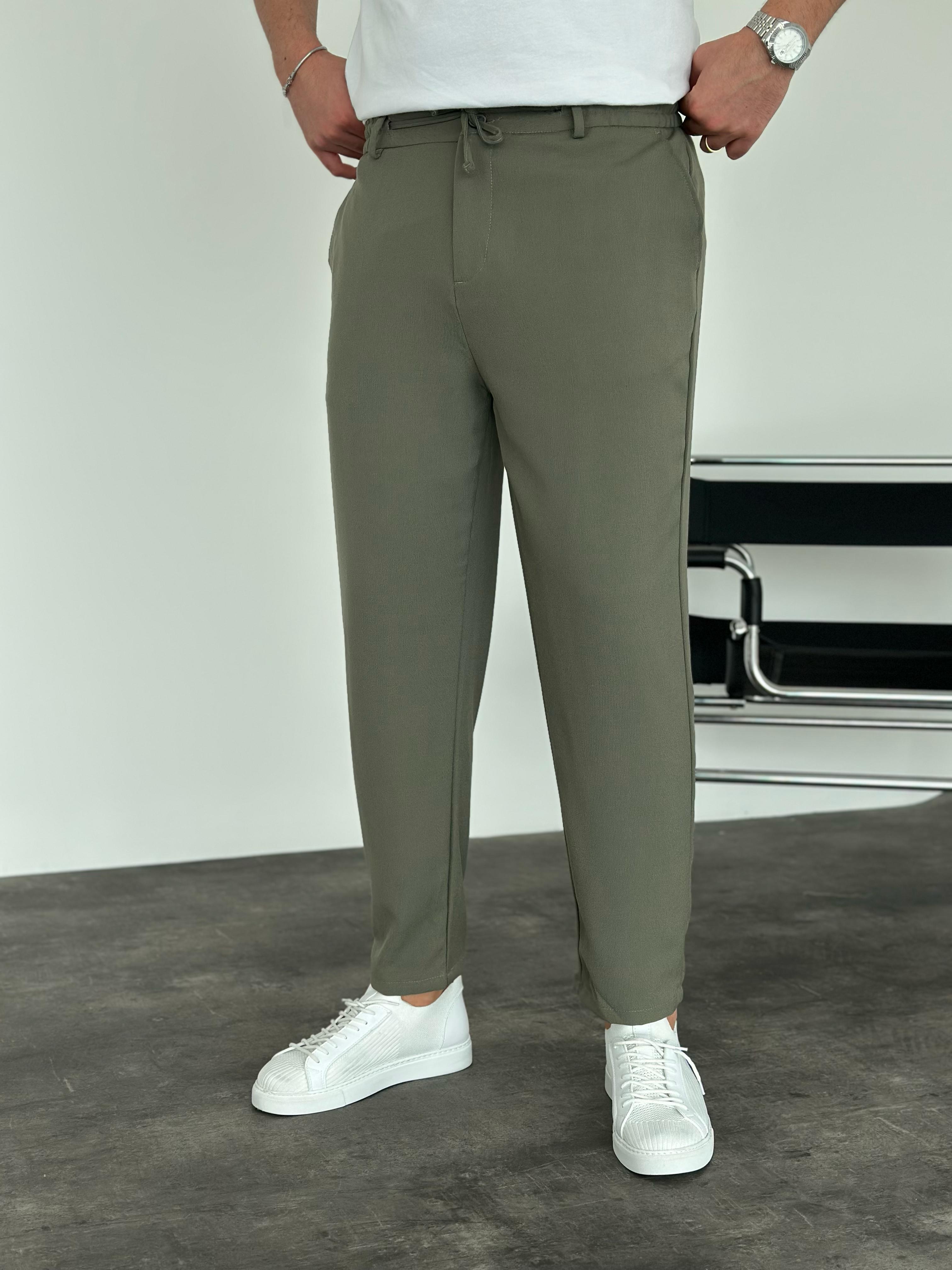 Krem Boyfriend Jogger Pantolon Yeşil
