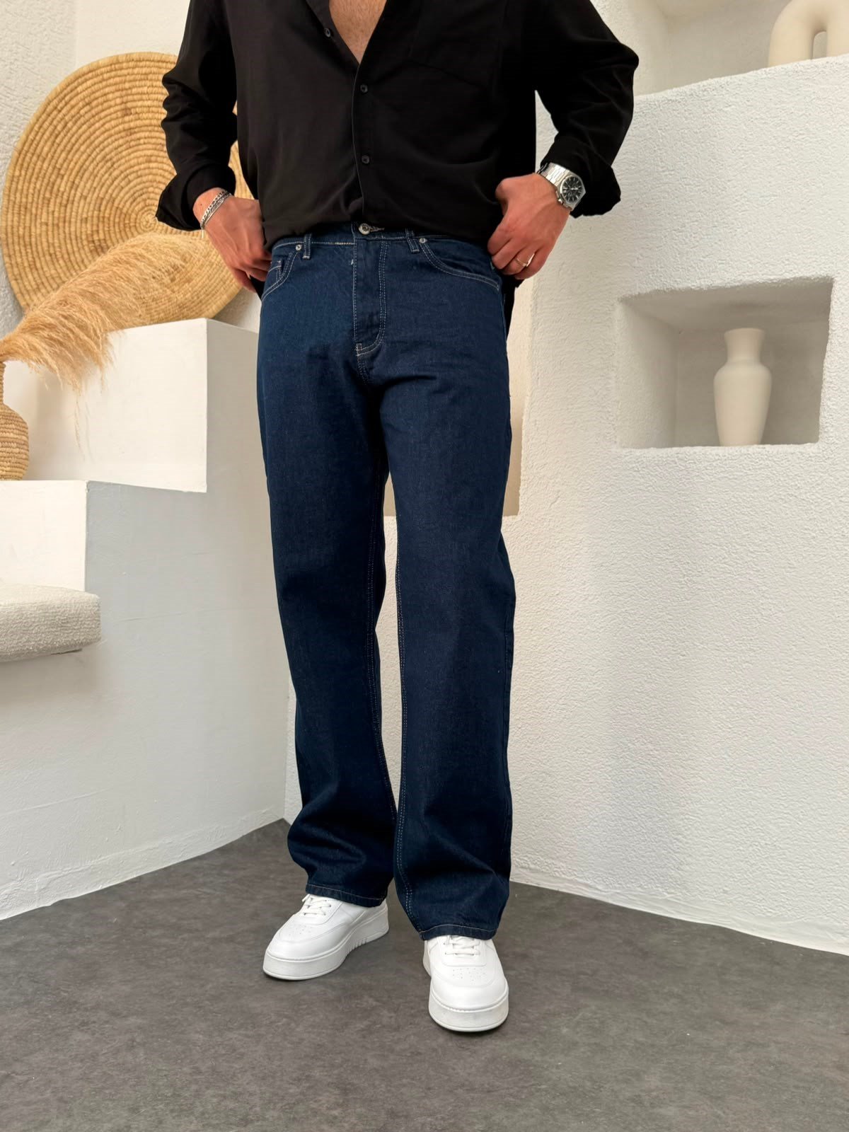 Lacivert Baggy Jean