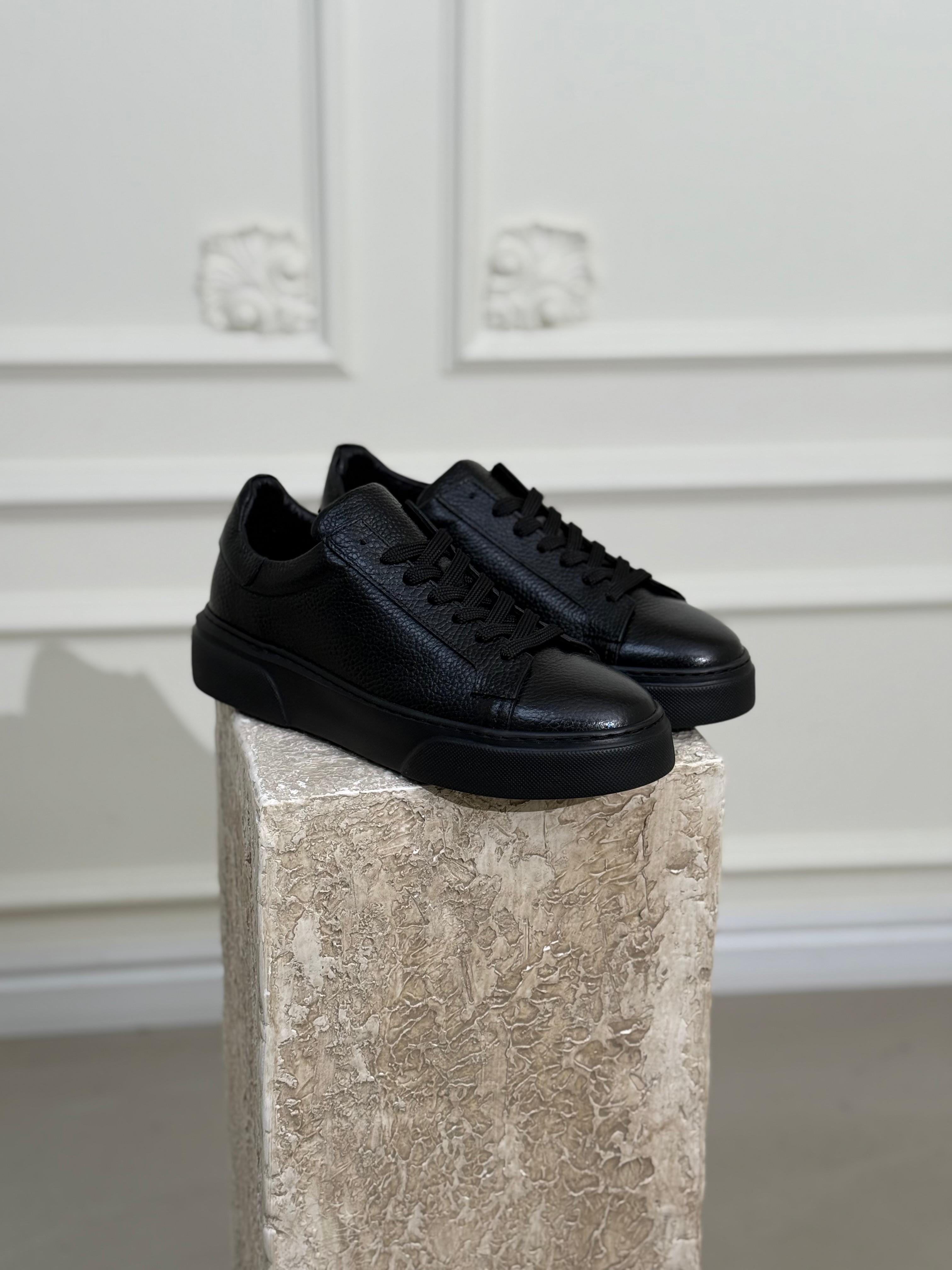 Siyah  Sneakers %100 Deri Ayakkabı