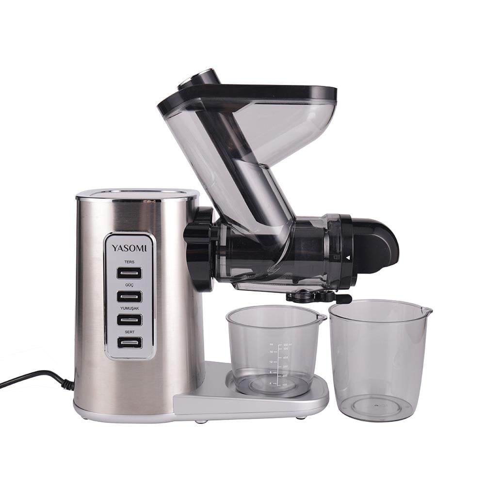 Yasomi JS3108 200W Ters Fonksiyon Paslanmaz Çelik Gövde Slow Juicer Katı Sebze ve Meyve Sıkacağı