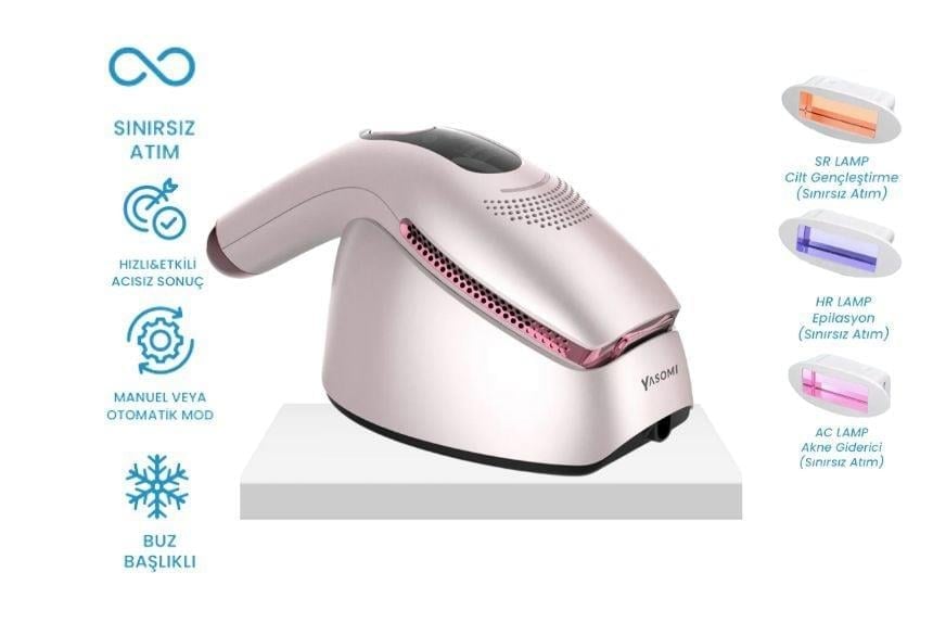 Yasomi Ai99 Pro Pembe Buz Başlıklı Cilt Gençleştirme Ve Akne Giderici Sınırsız Atım Ipl Epilasyon