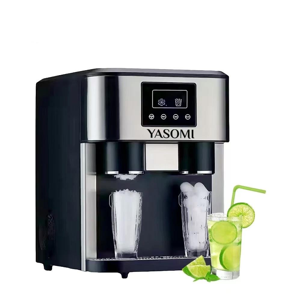 Yasomi Coolmaster ZBS15 3in1 Küp & Kırılmış Buz, Soğuk Su LCD Dokunmatik Inox Gövde 2l Tanklı Buz Makinesi