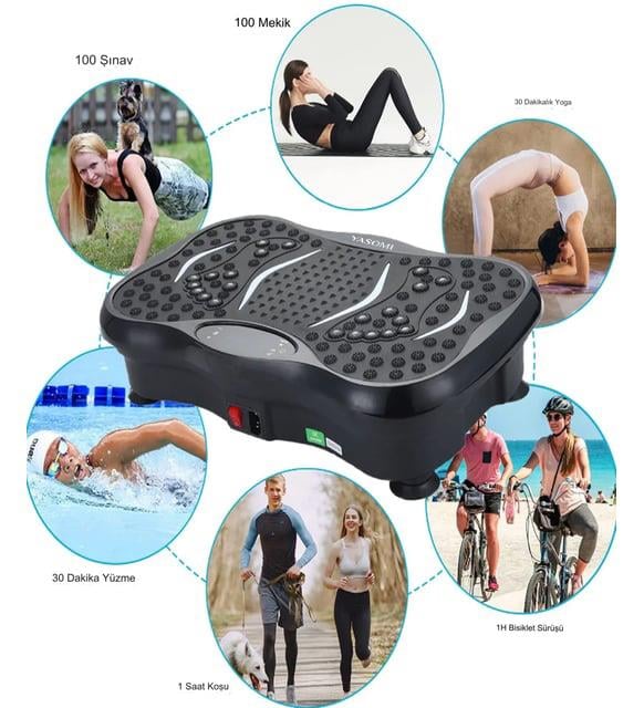 Yasomi Vibrostar TH-0070-E Bluetoothlu 3D 5 Programlı Titreşimli Spor Kondisyon Fitness Egzersiz Aleti