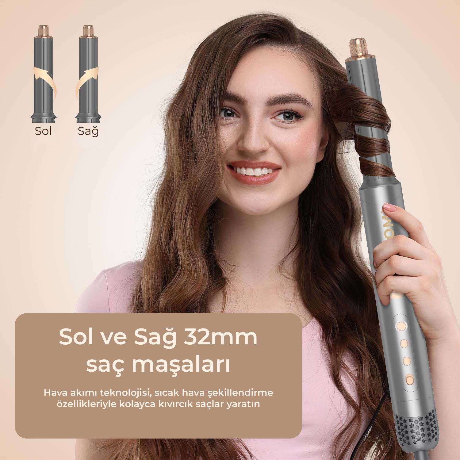 YASOMİ WT-633  GRİ SAÇ  SAĞ-SOL KIVIRCIK BAŞLIĞI