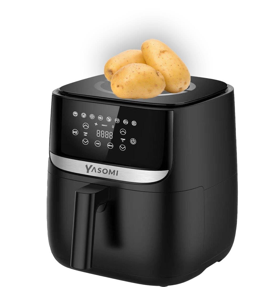 Yasomi Y55 Tartı Özellikli Siyah 5.7l-6 Litre 1700w Airfryer Fritöz