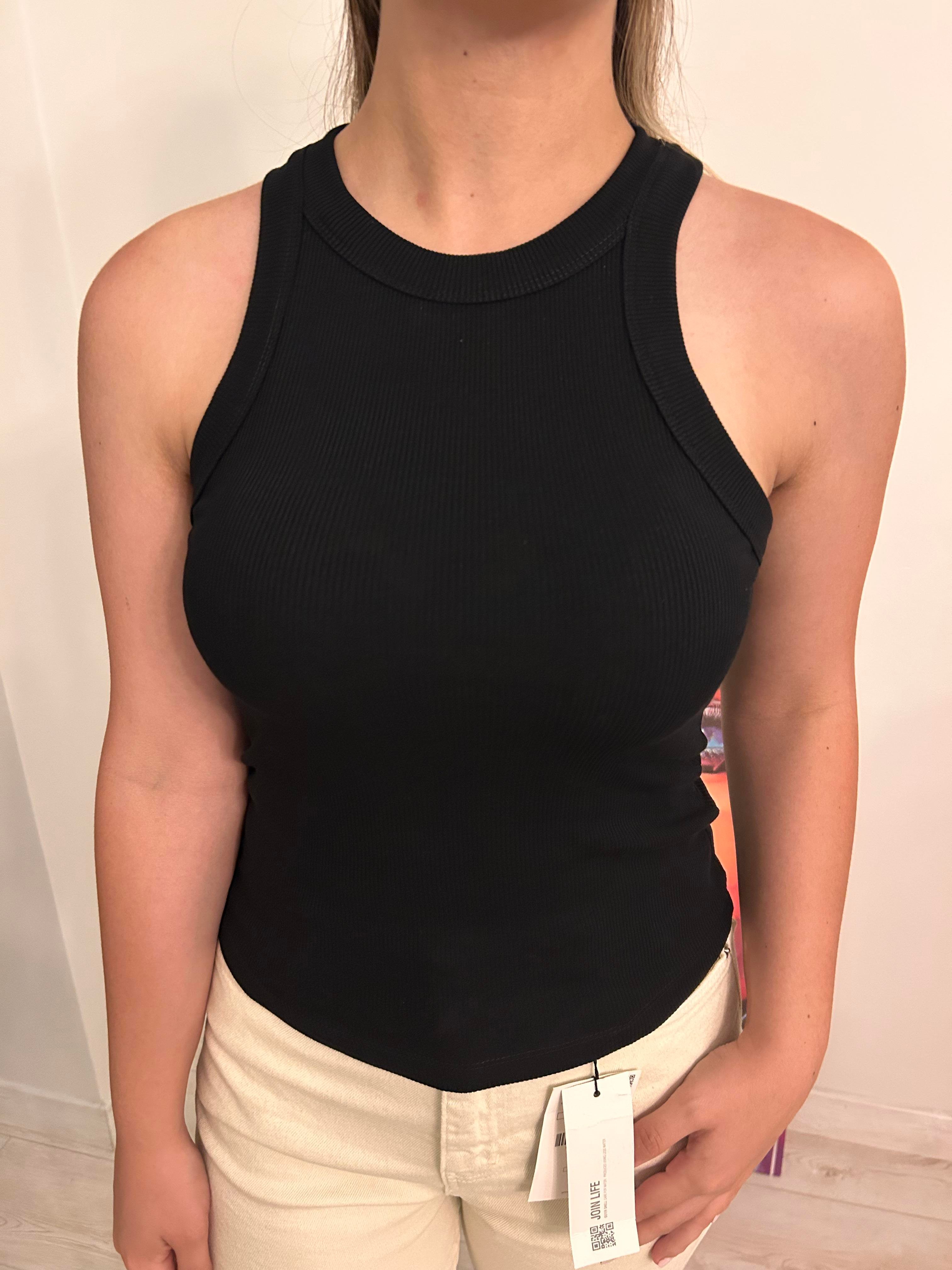 Halter Yaka Fitilli Beyaz Basic Atlet