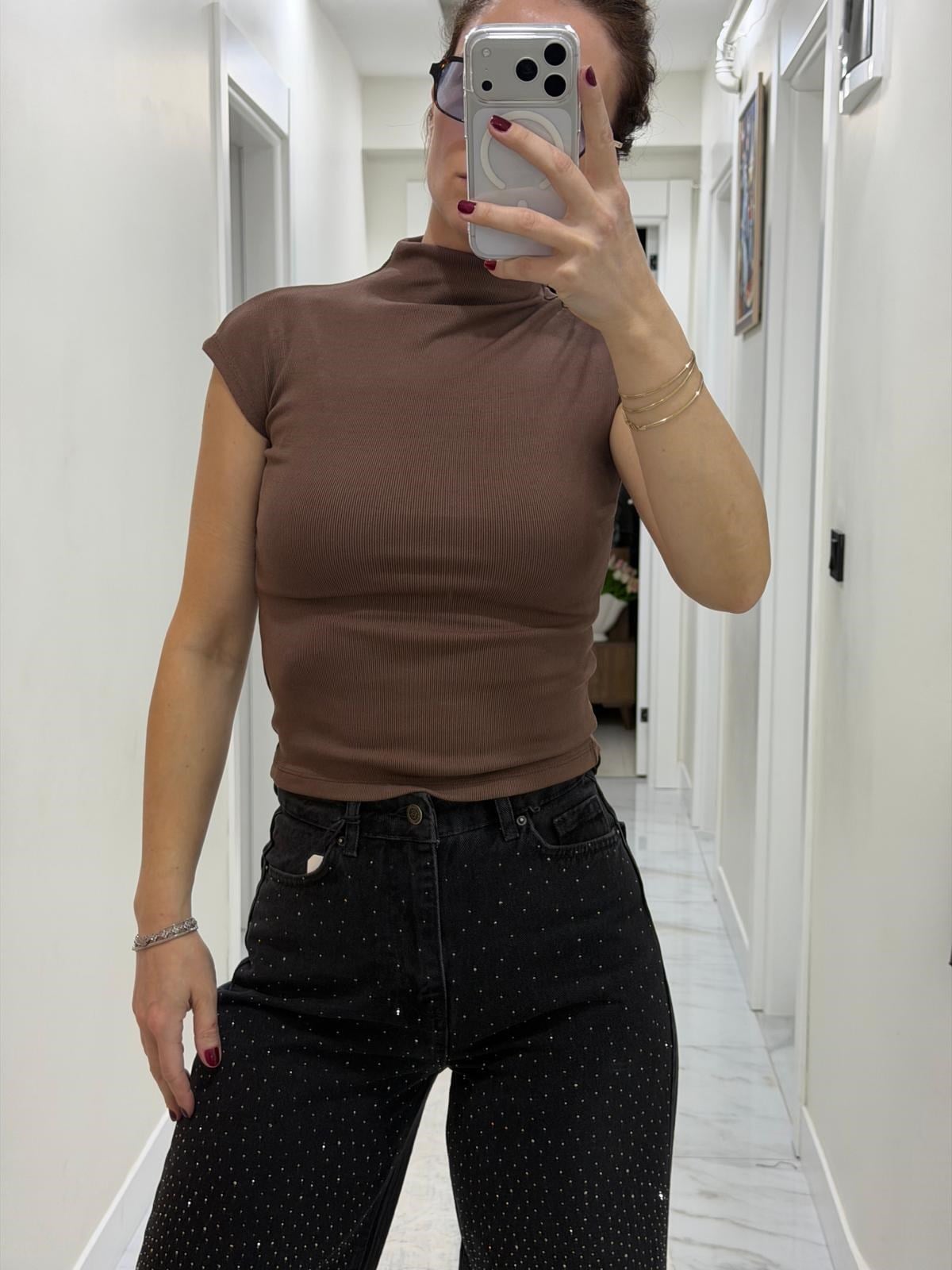 Premium Taşlı Yüksek bel Wide Leg Bol Paça Jean Pantolon