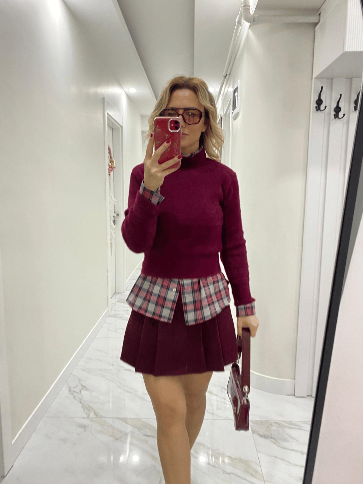 Premium Yumoş Balıkçı Yaka Kazak Bordo