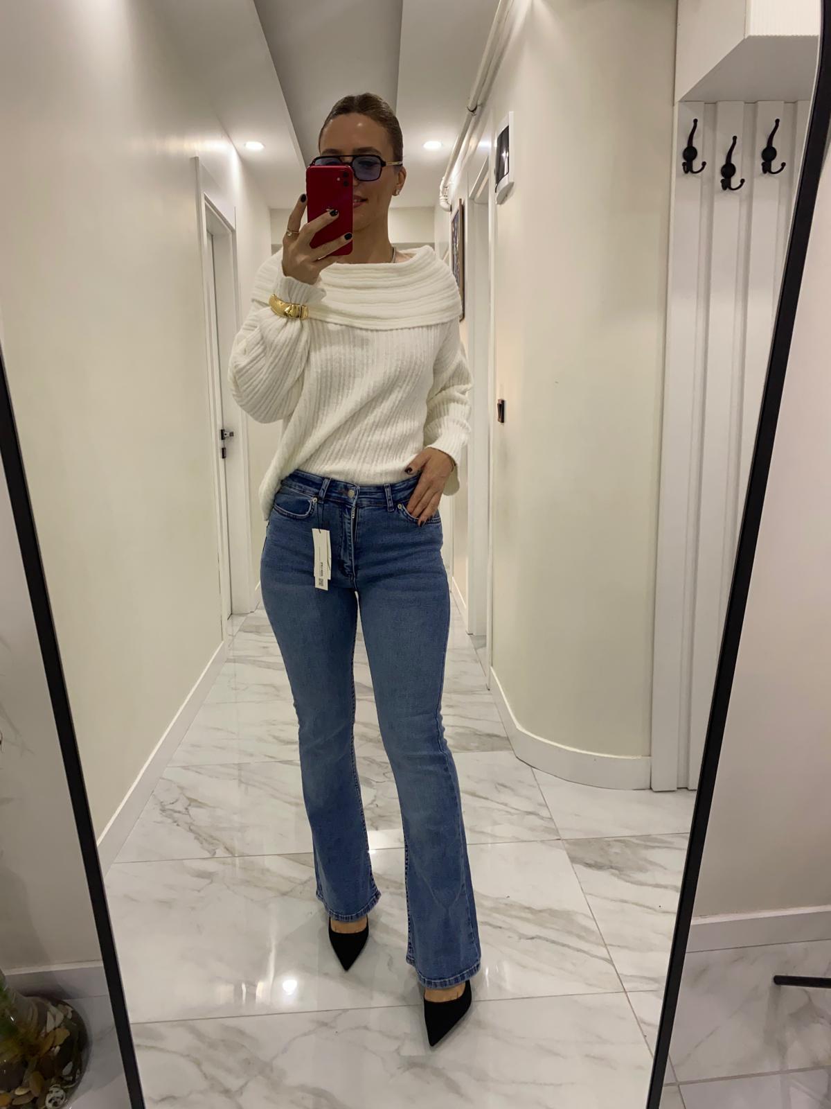 Zra Model Mavi İspanyol Kot Pantolon 